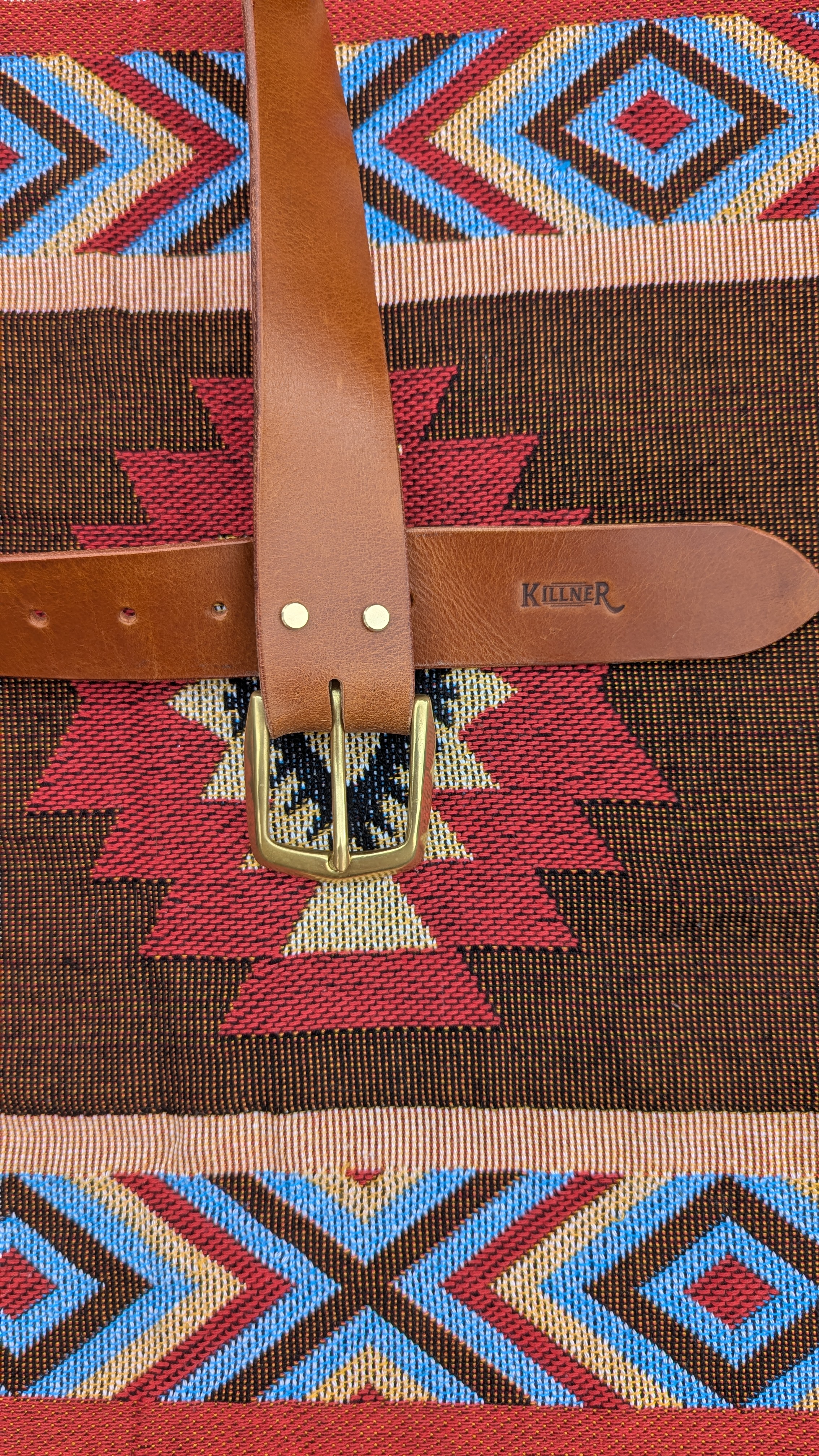 Buffalo Leather Belt with Solid Brass Buckle