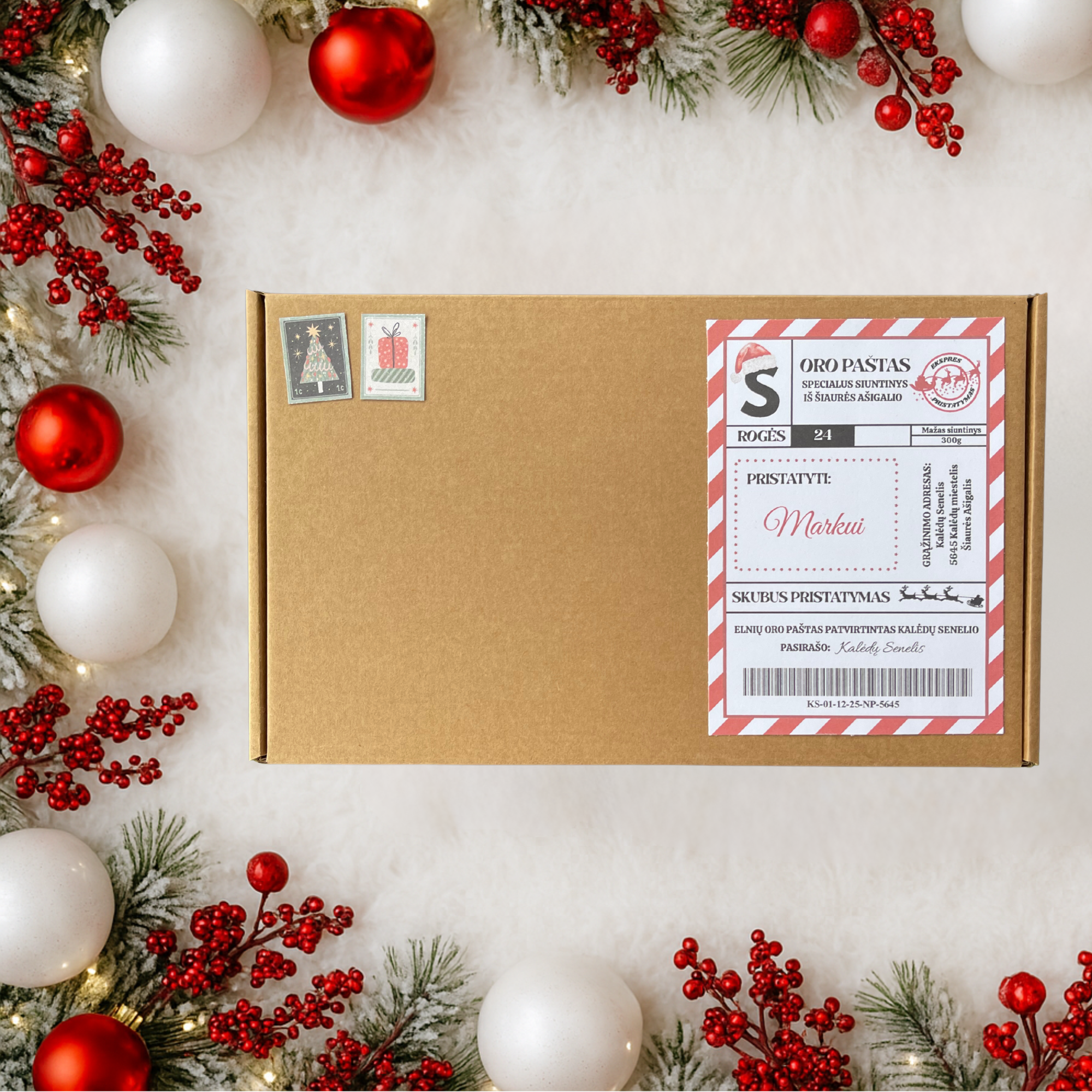 Kalėdinė dėžutė nuo Kalėdų Senelio