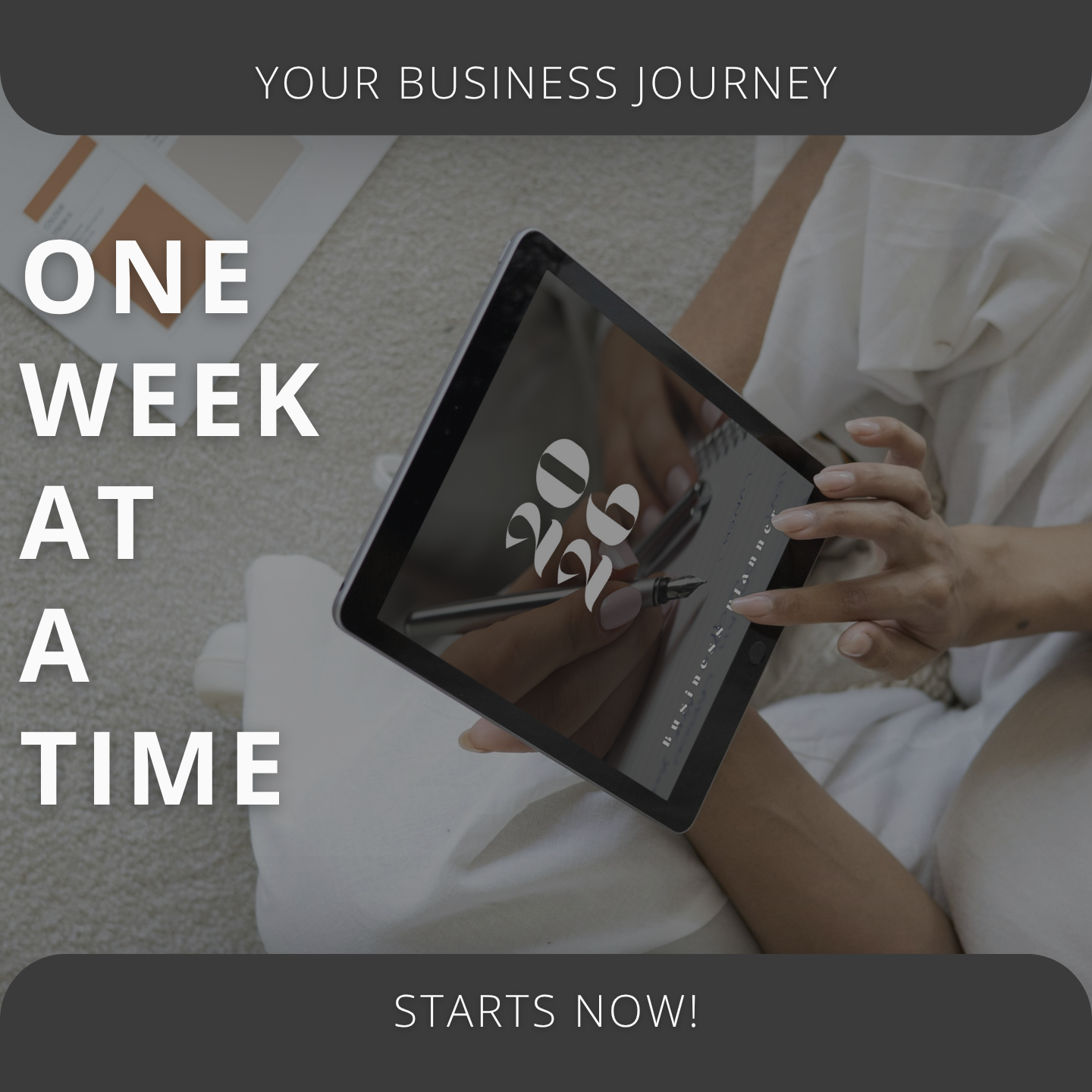 2026 Weekly Business Starter Planner - Black & White - Dated, Hyperlinked, Digital