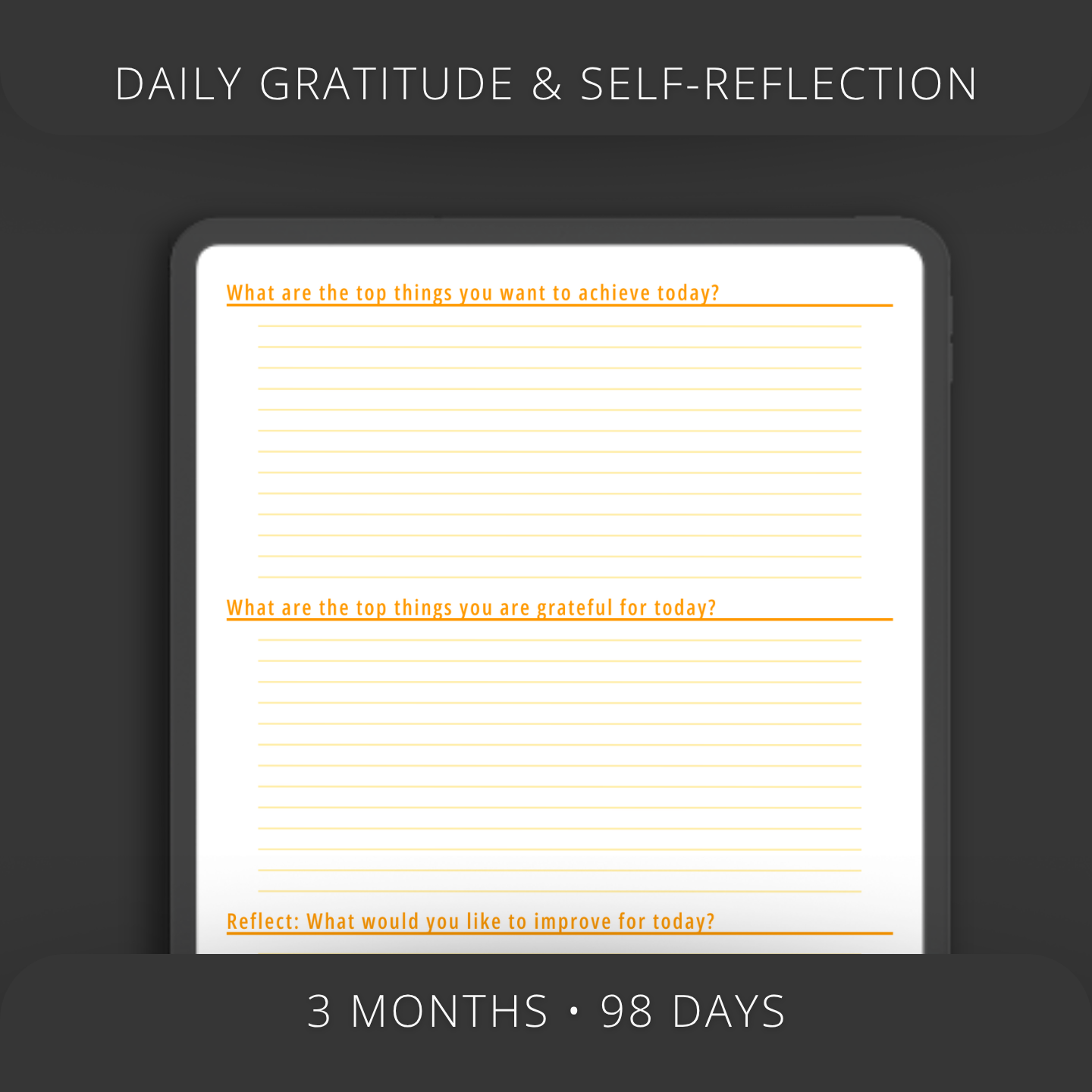 2026 Q1 Daily Self-Improvement Starter Journal - Yellow Lemon Slices - Dated, Hyperlinked, Digital