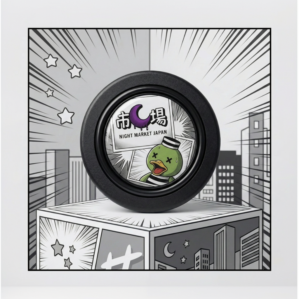 Night Market Manga Horn Button 