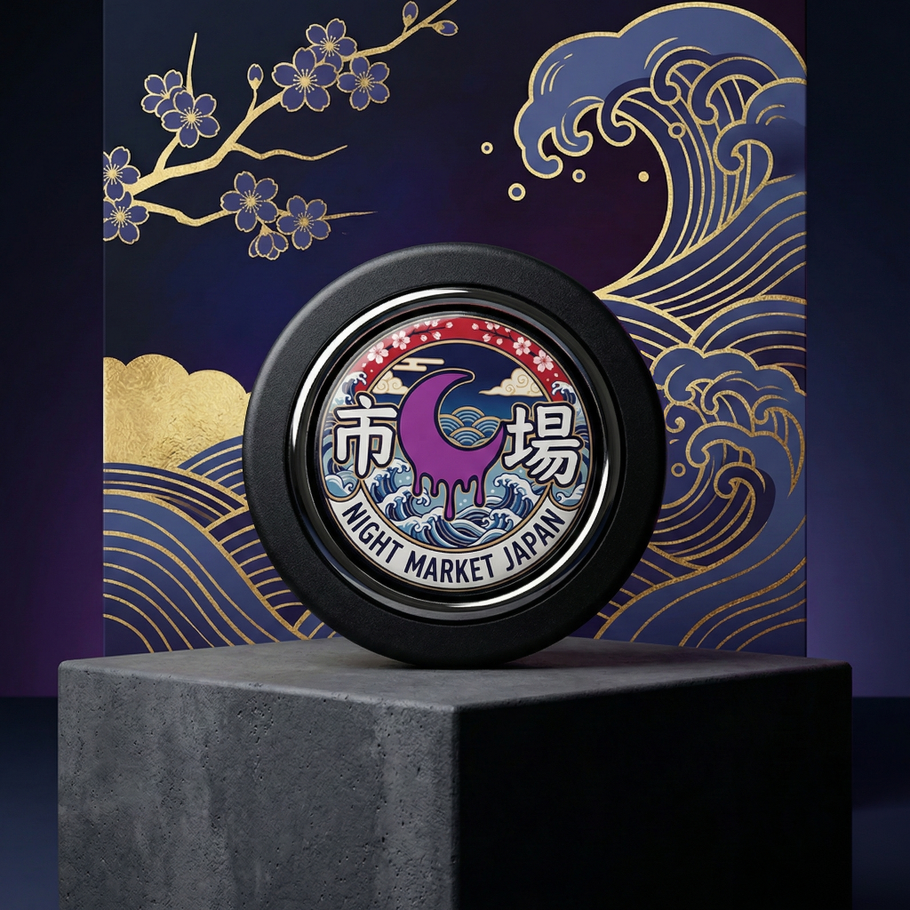 Night Market Midnight Wave Horn Button