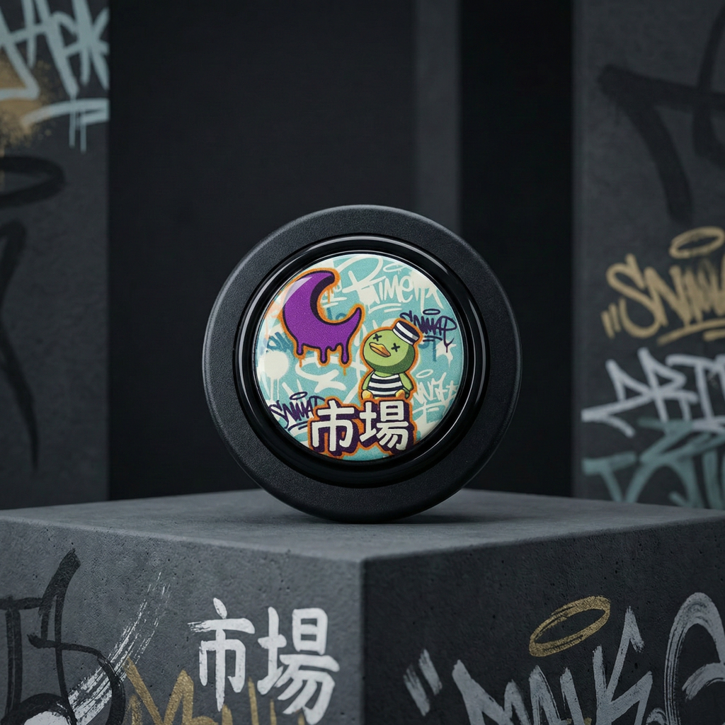 Night Market Grafitti Horn Button