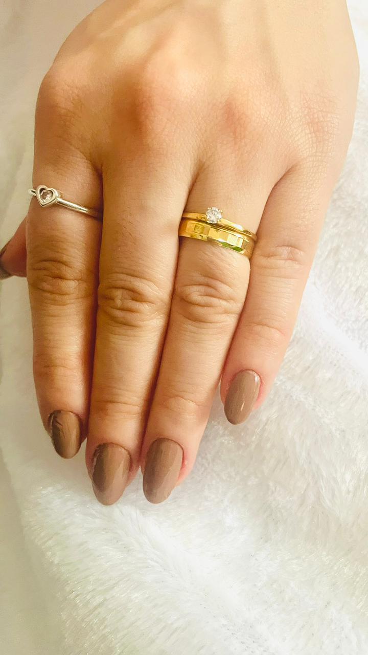 Aliança Moeda antiga Lya