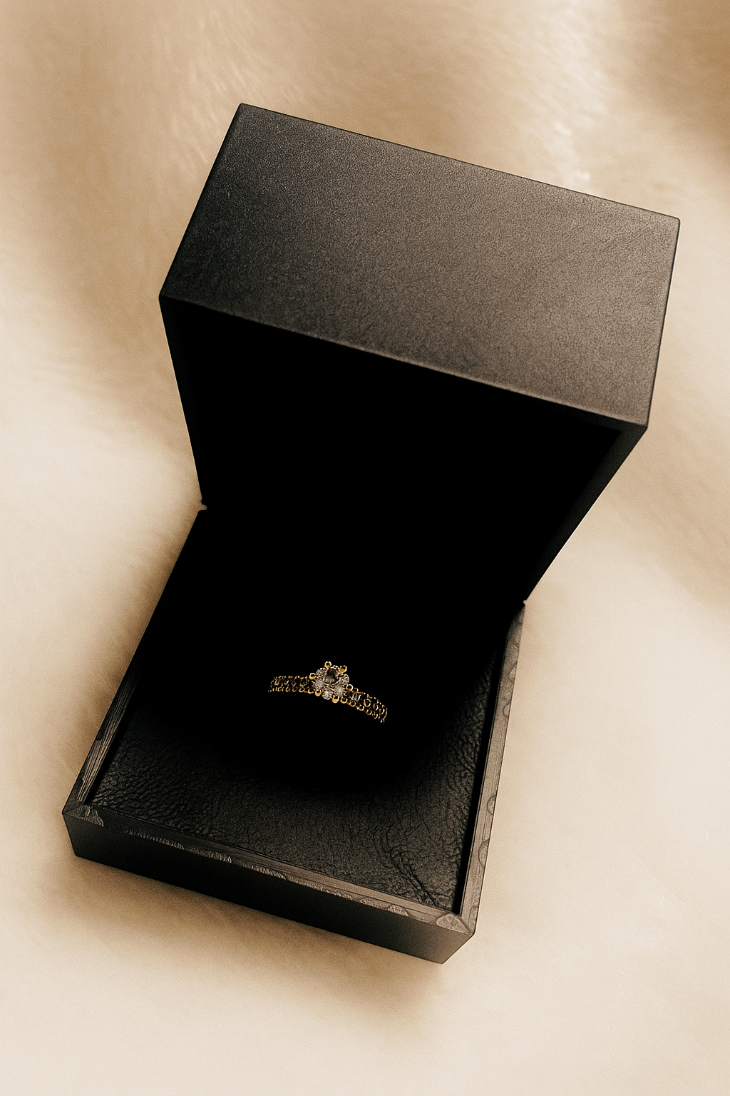 anel solitario moeda antiga