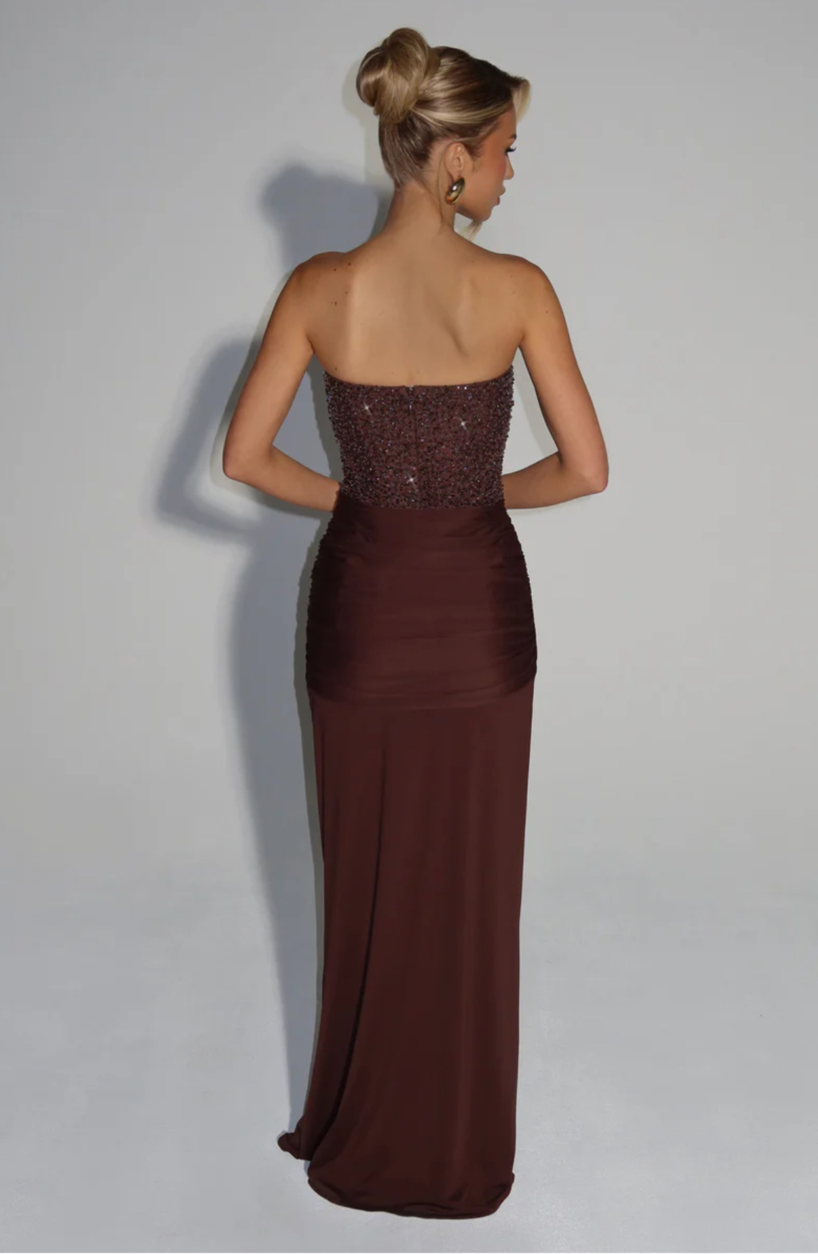 Elegant Brown Evening Gown