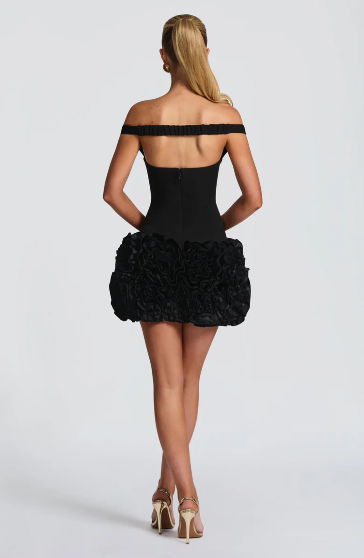 Elegant Black Off-Shoulder Mini Dress