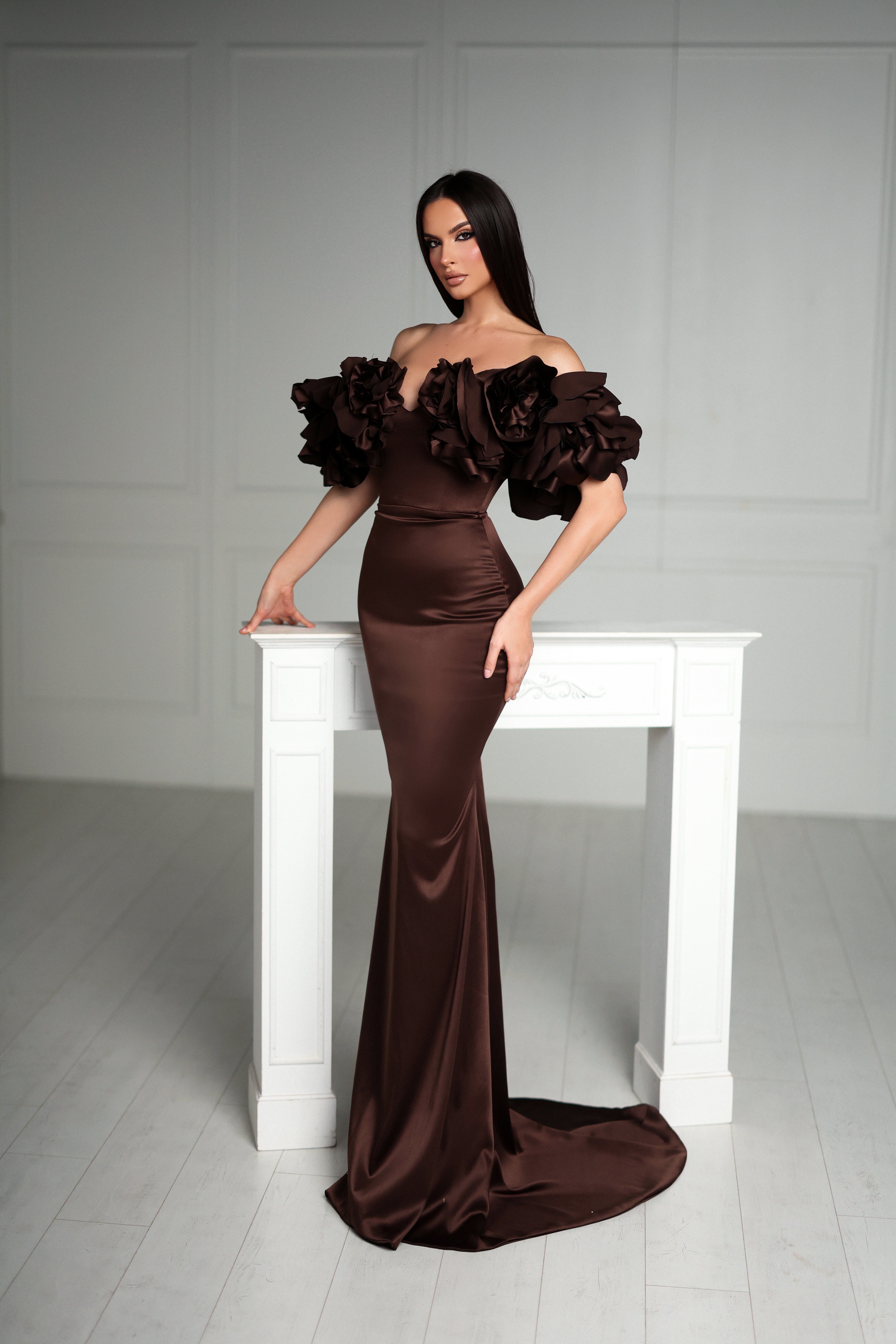 Elegant Off-Shoulder Evening Gown