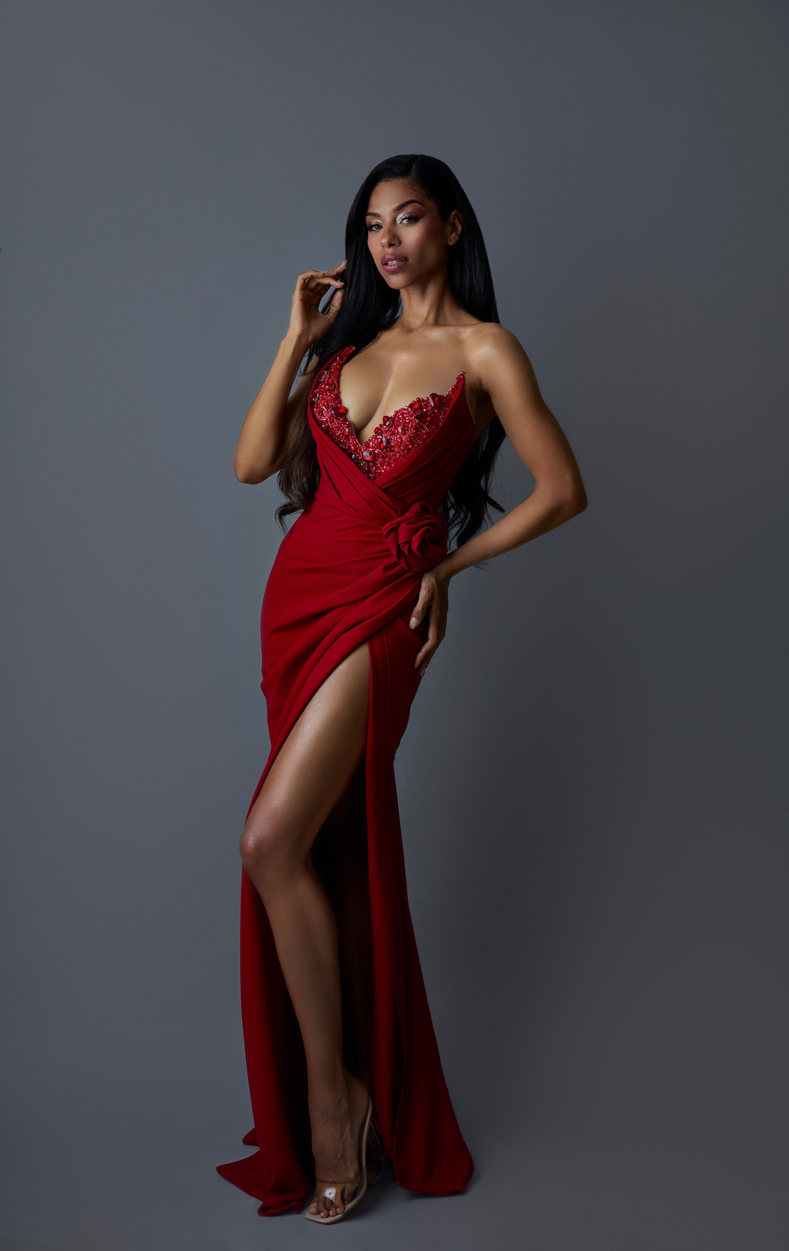 Elegant Red Evening Gown
