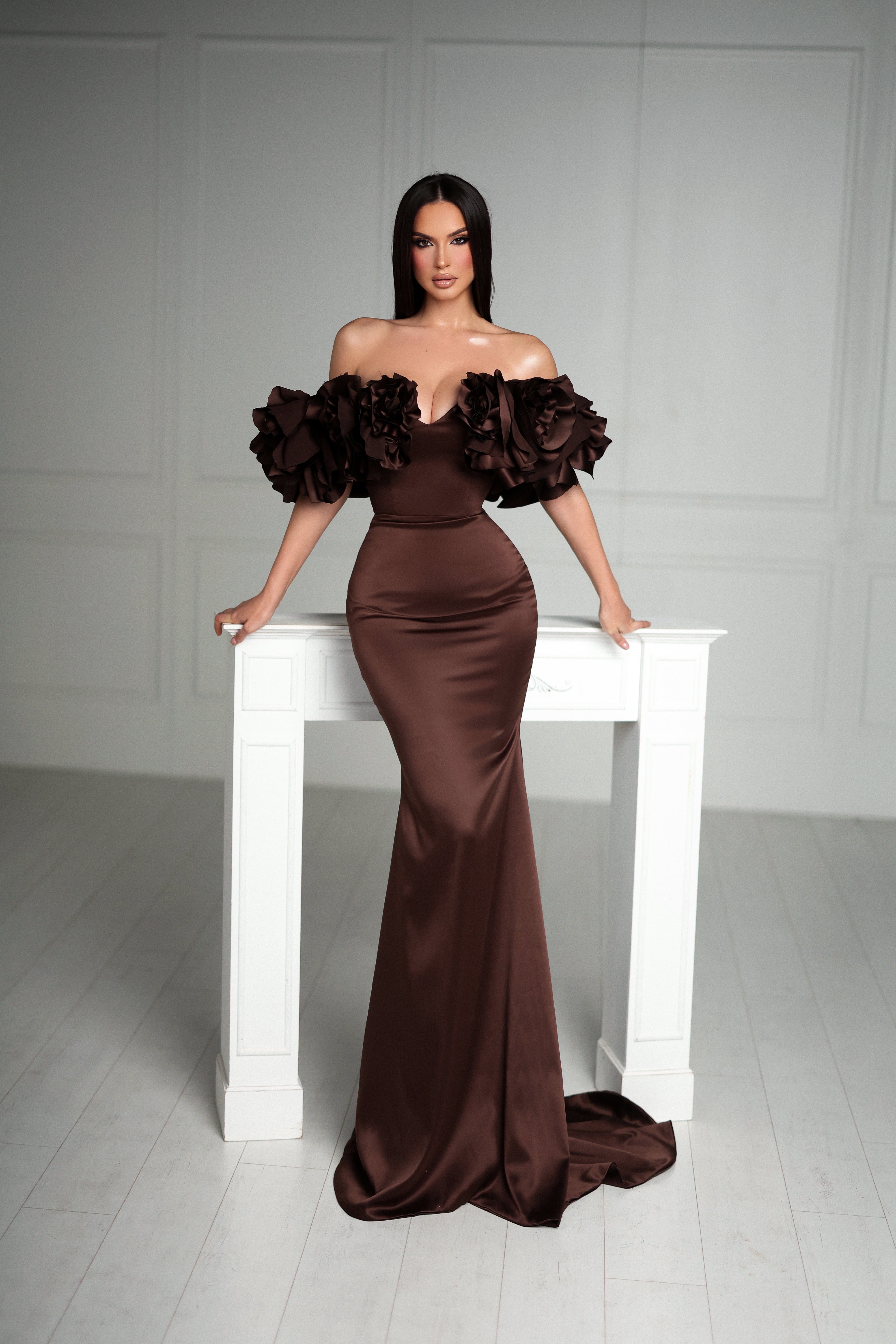 Elegant Off-Shoulder Evening Gown