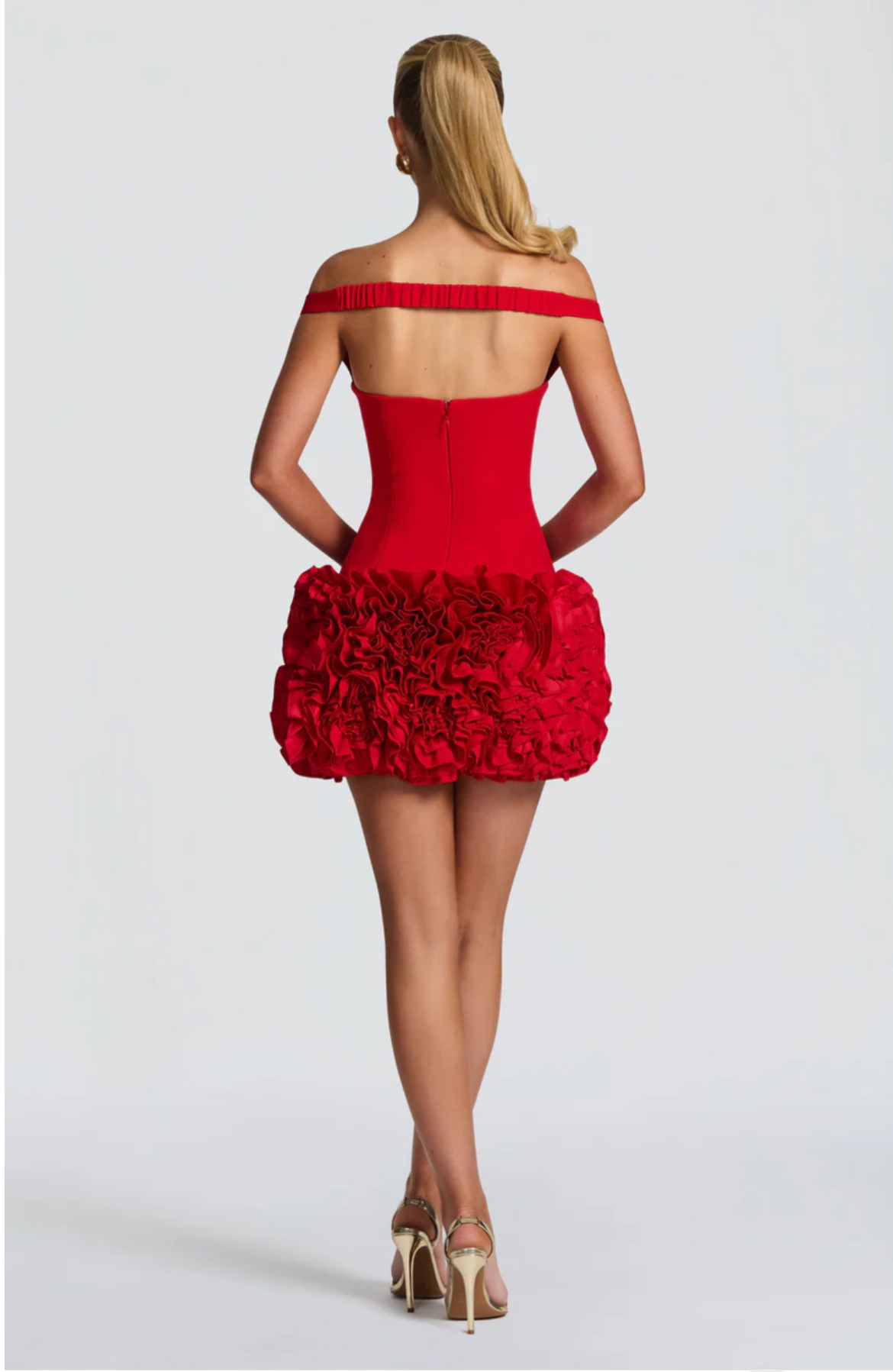 Red Off-the-Shoulder Party Dress
