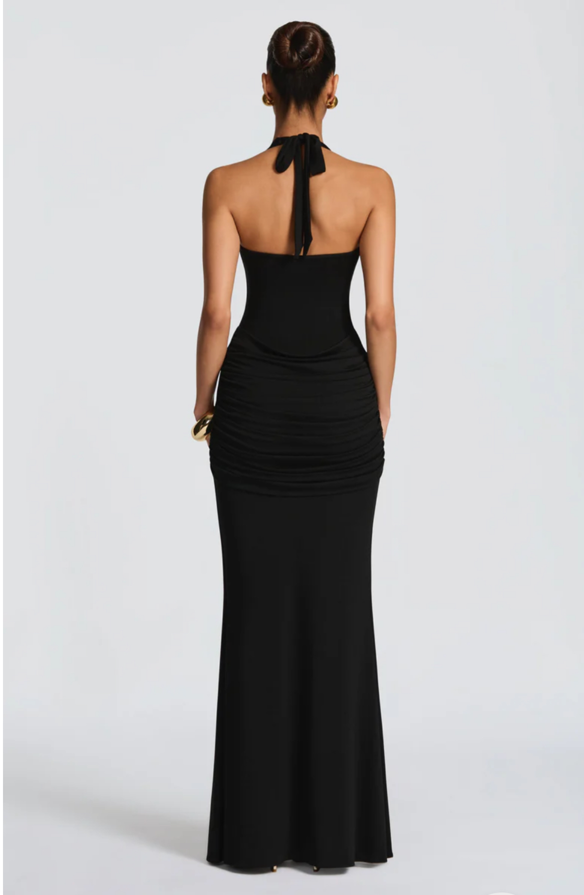 Elegant Black Halter Neck Dress