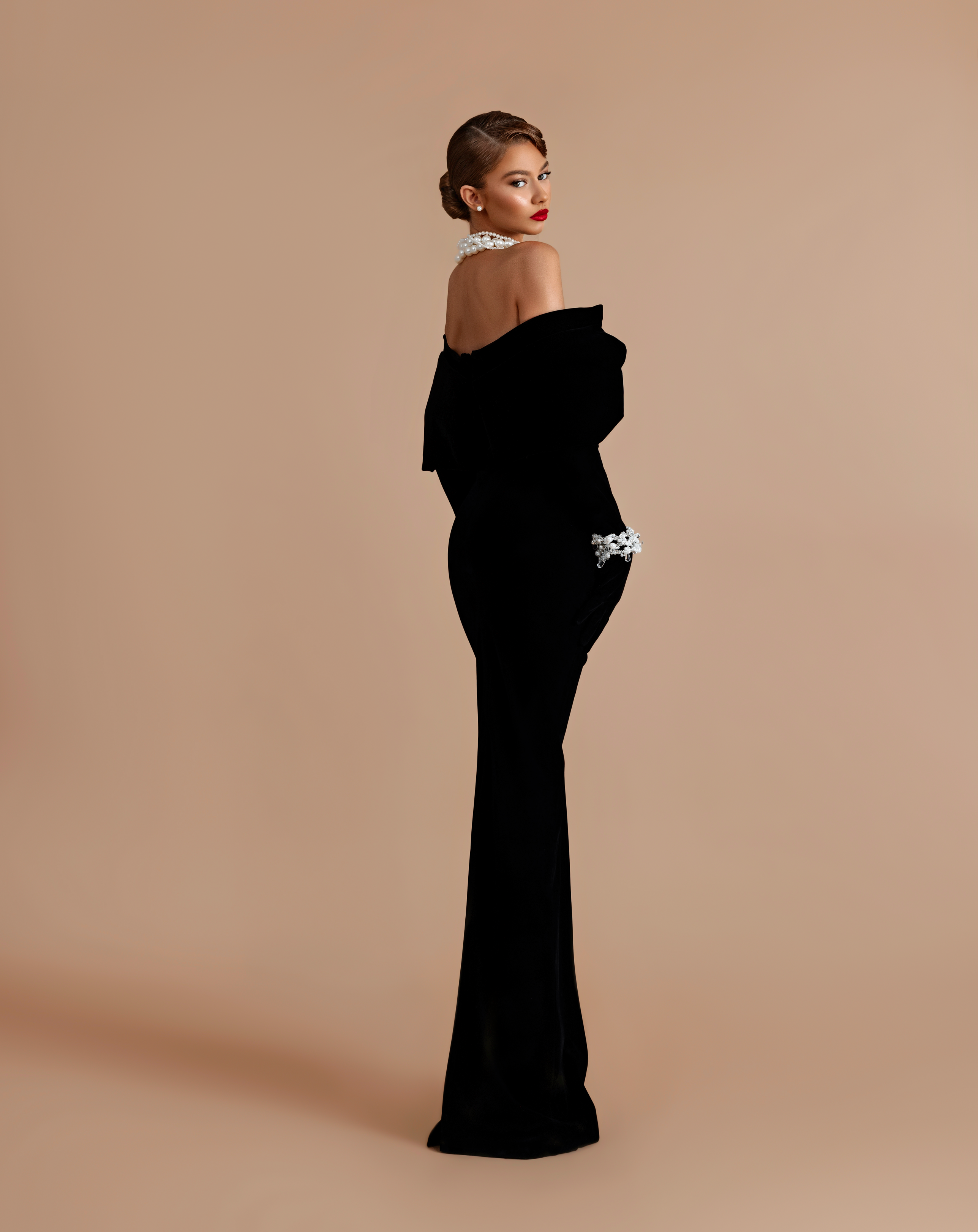 Elegant black evening dress
