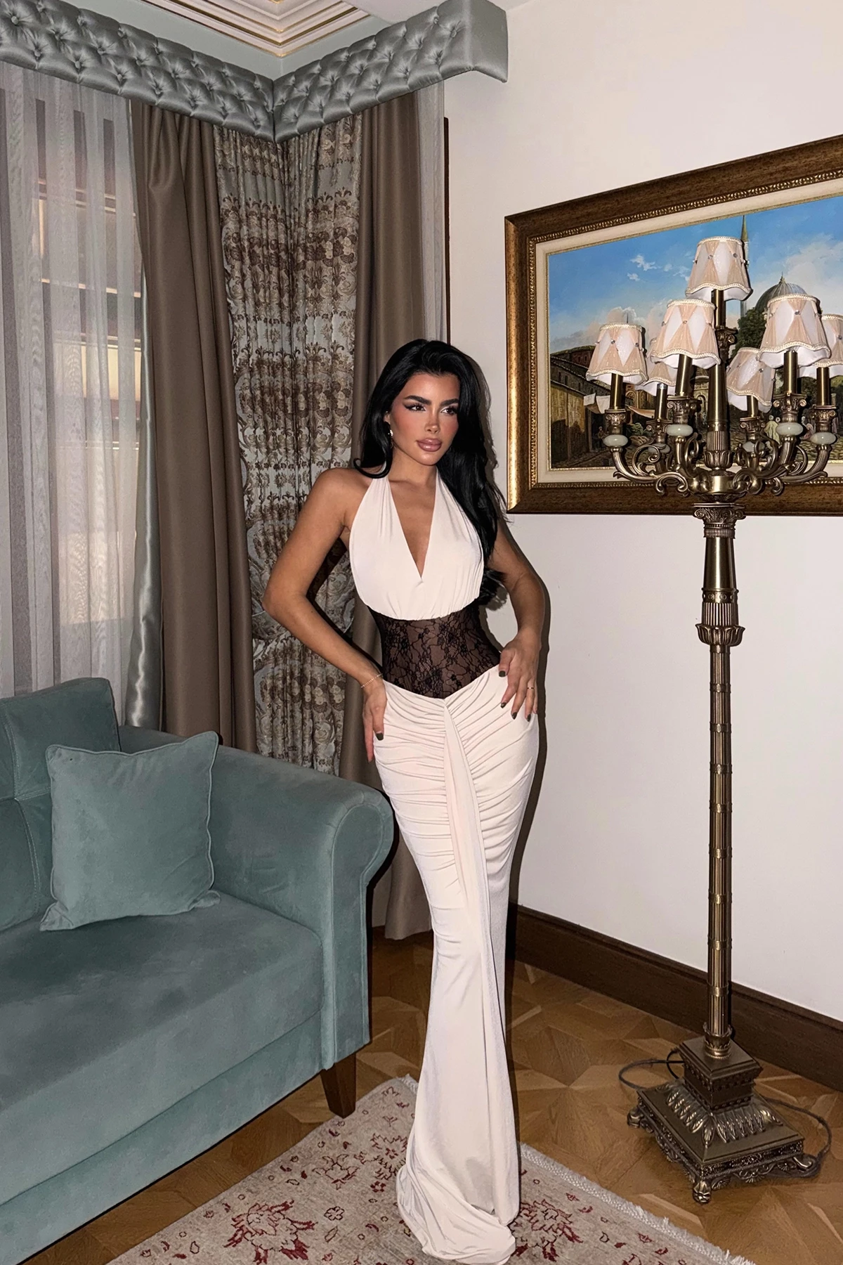 Elegant White Evening Gown