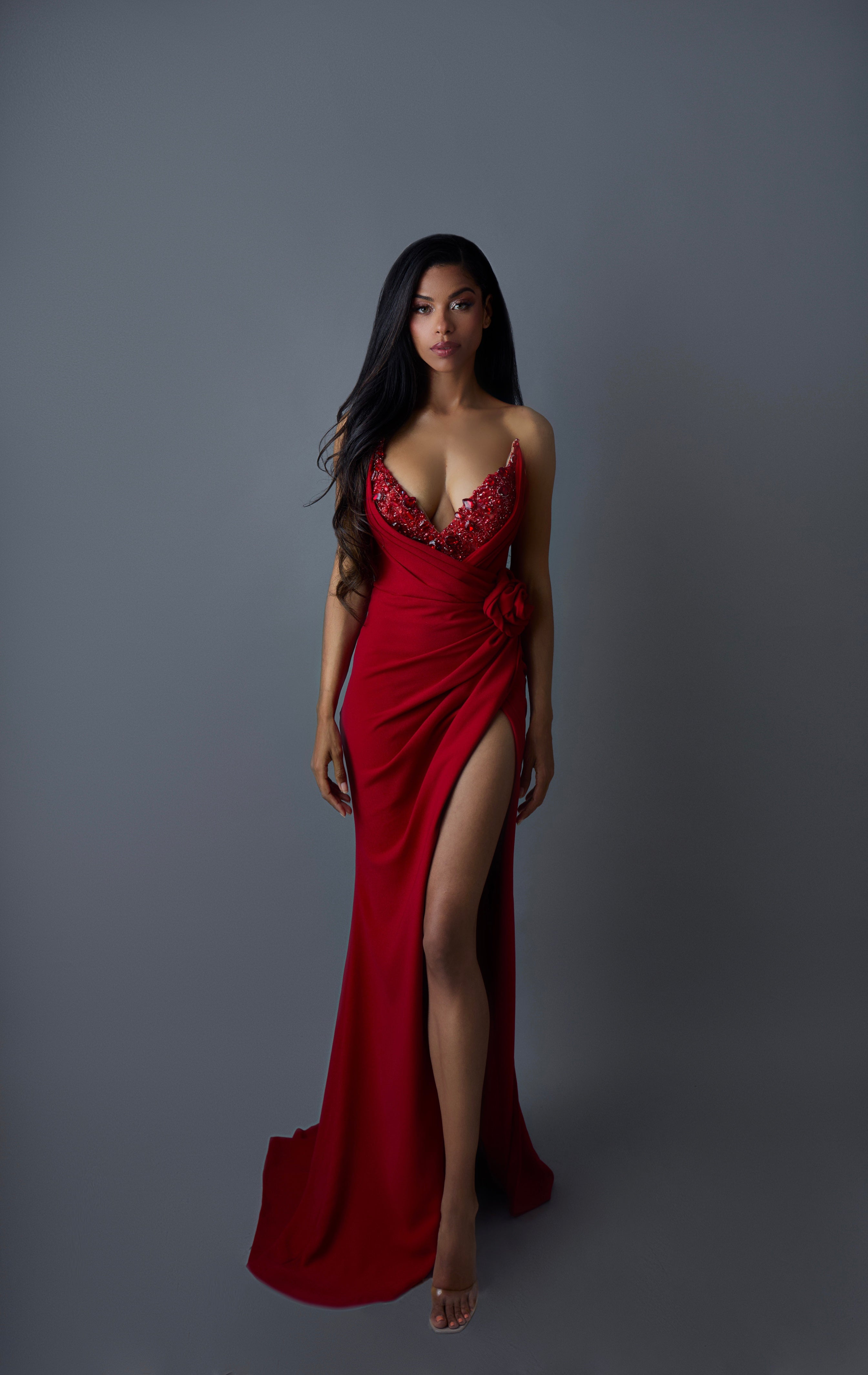 Elegant Red Evening Gown