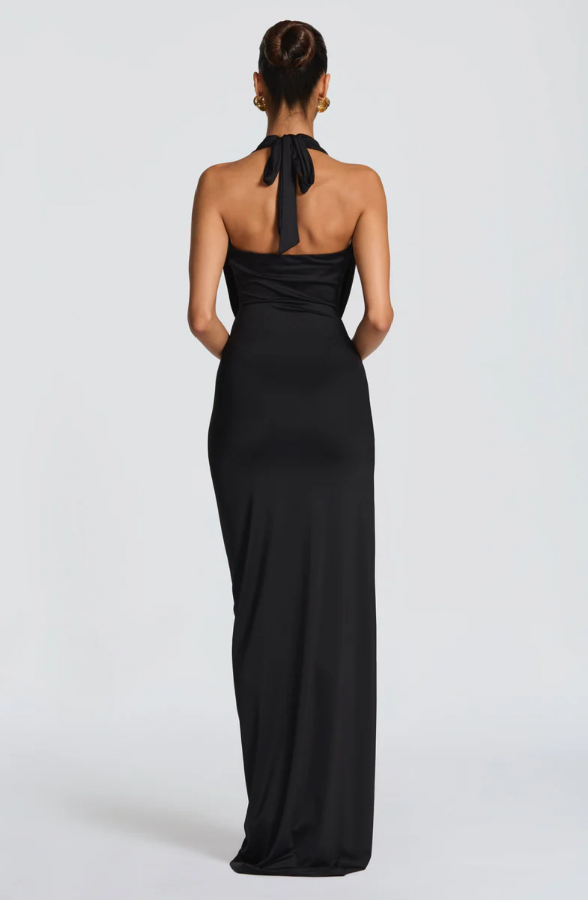 Black Halter Neck Evening Gown