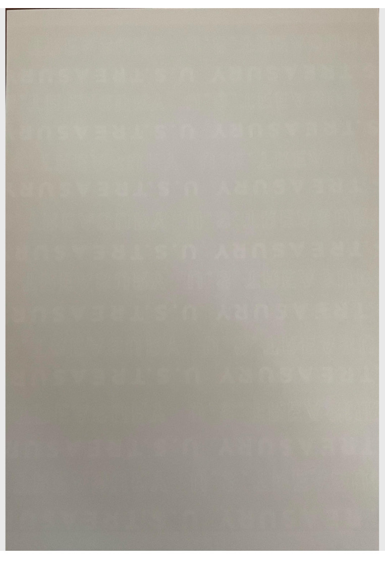 US TREASURY CHECK PAPER - ALL SECURITY FEATURES INCLUDING UV, WATERMARK, CORRECT PAPER