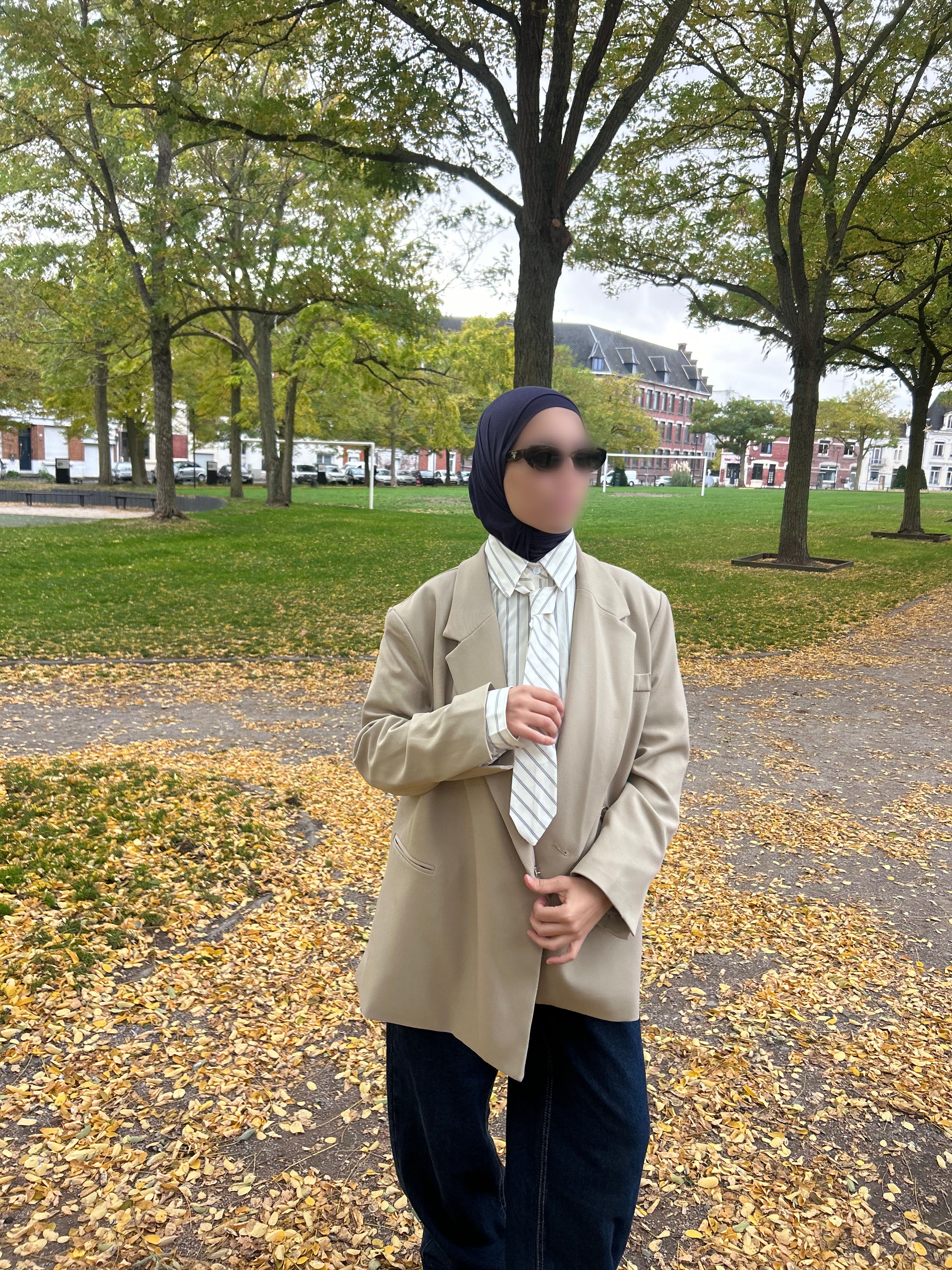 Ensemble Hijab et Bonnet assorti Bleu Marine - Set Bahr