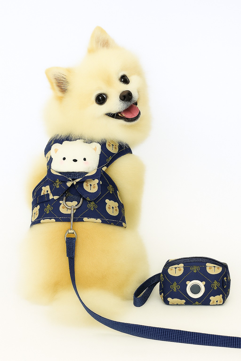 Peitoral Urso Azul Marinho + Porta Caca