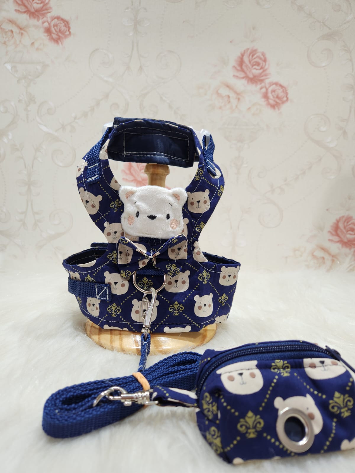 Peitoral Urso Azul Marinho + Porta Caca