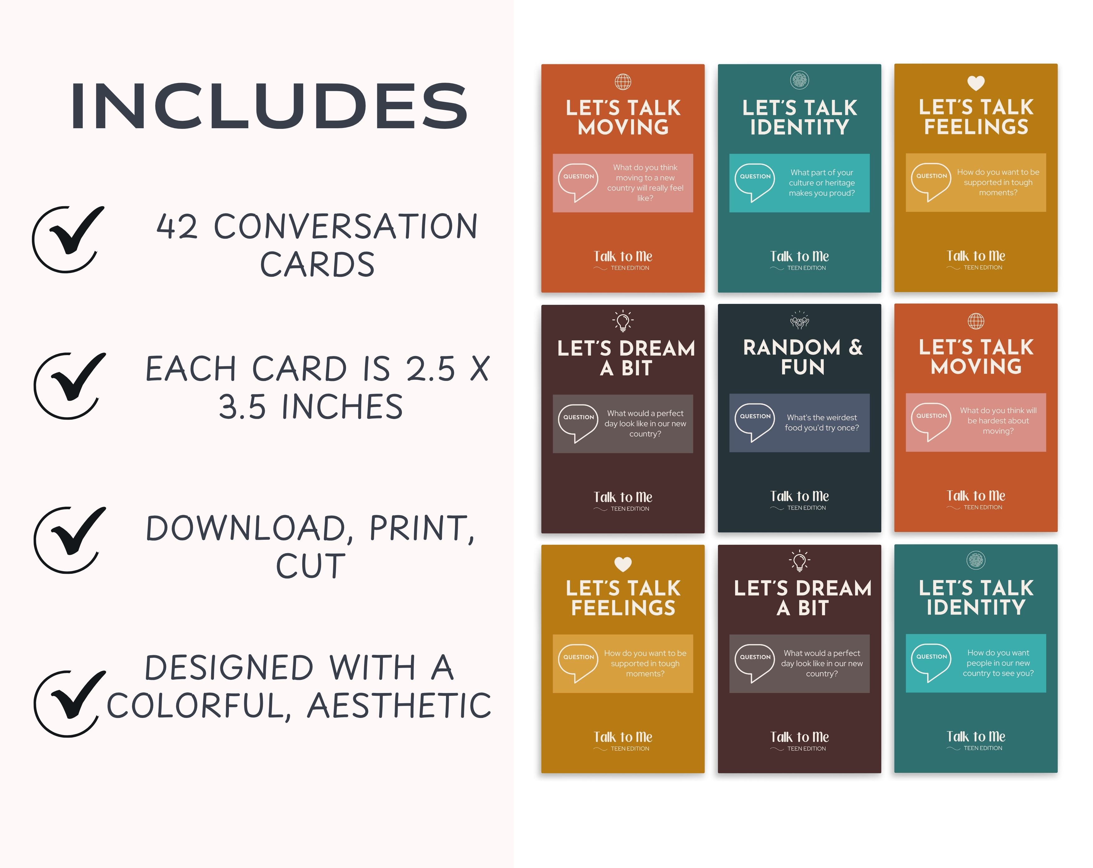 Printable Relocation Conversation Cards for Teens