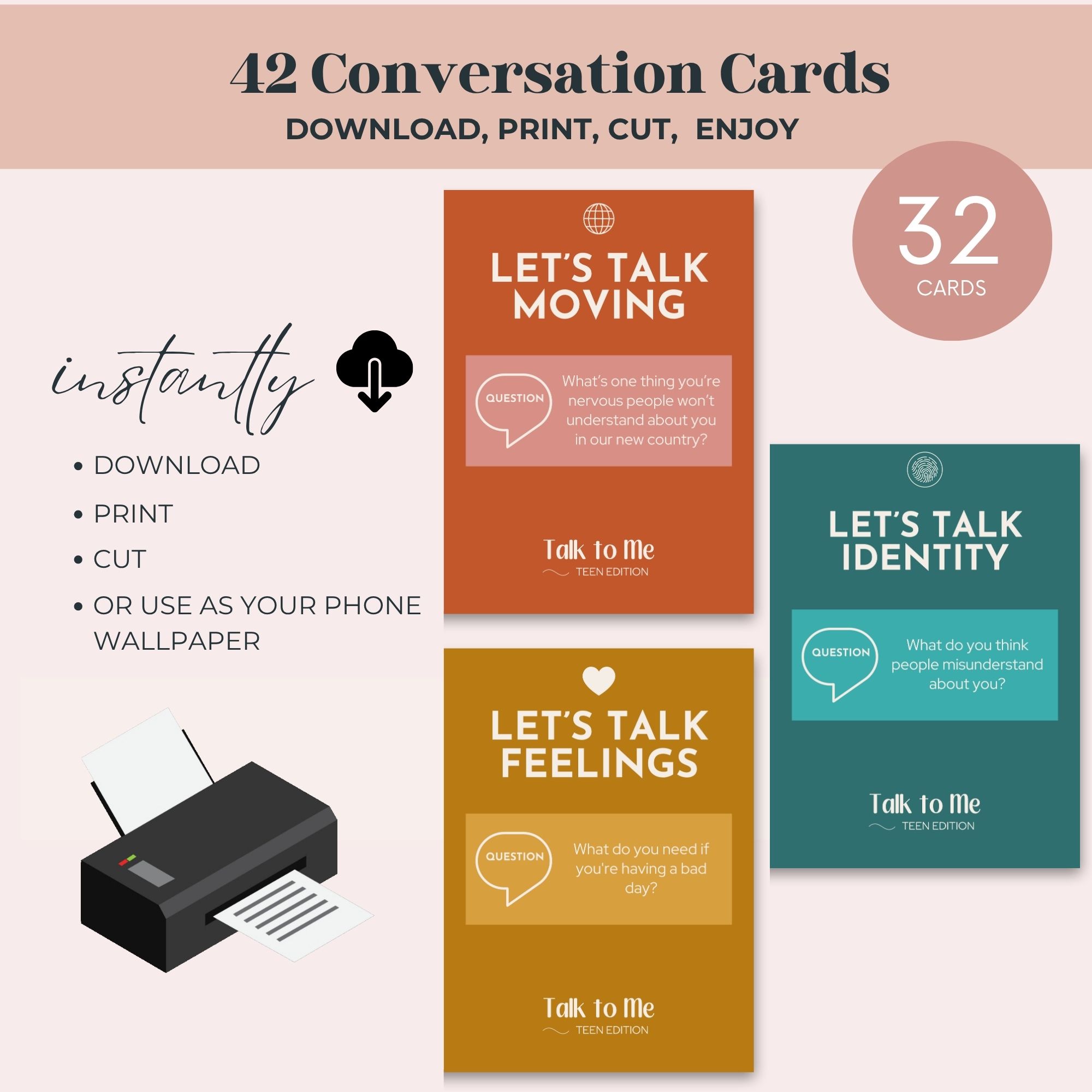 Printable Relocation Conversation Cards for Teens