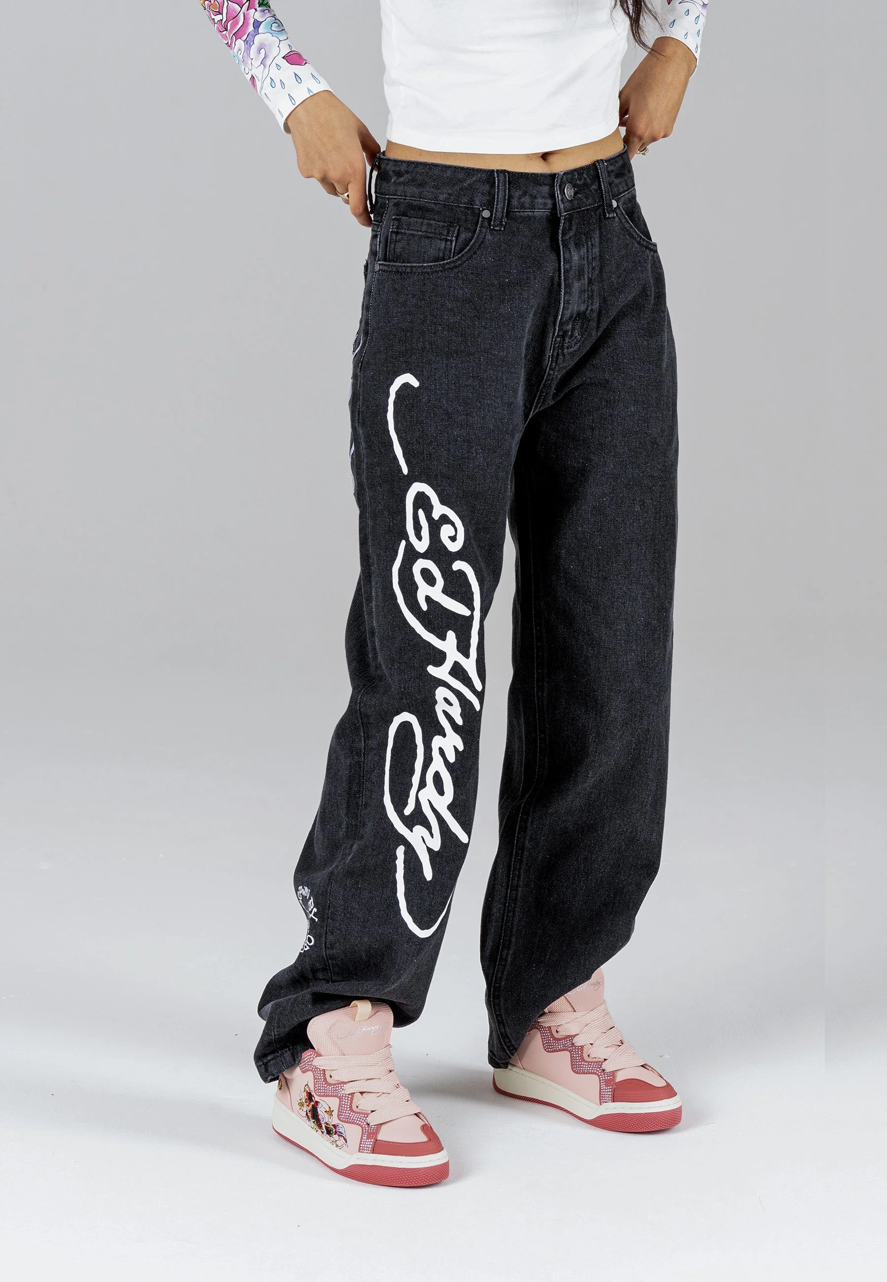 Džinsi Flaming Skull Relaxed Fit