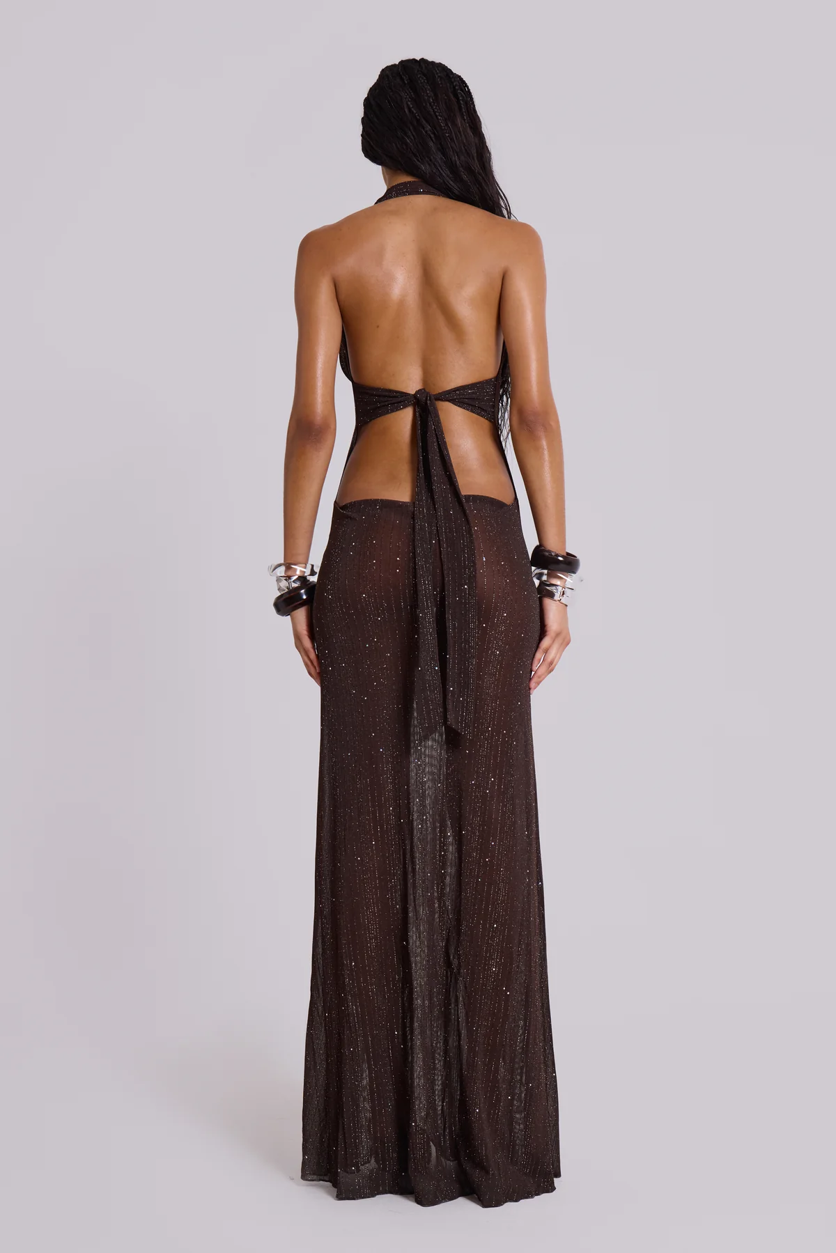 Moara Knit Plunge Maxi Dress
