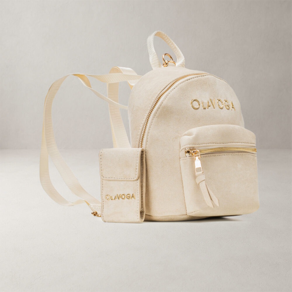 Sieviešu mugursoma bēšā krāsā