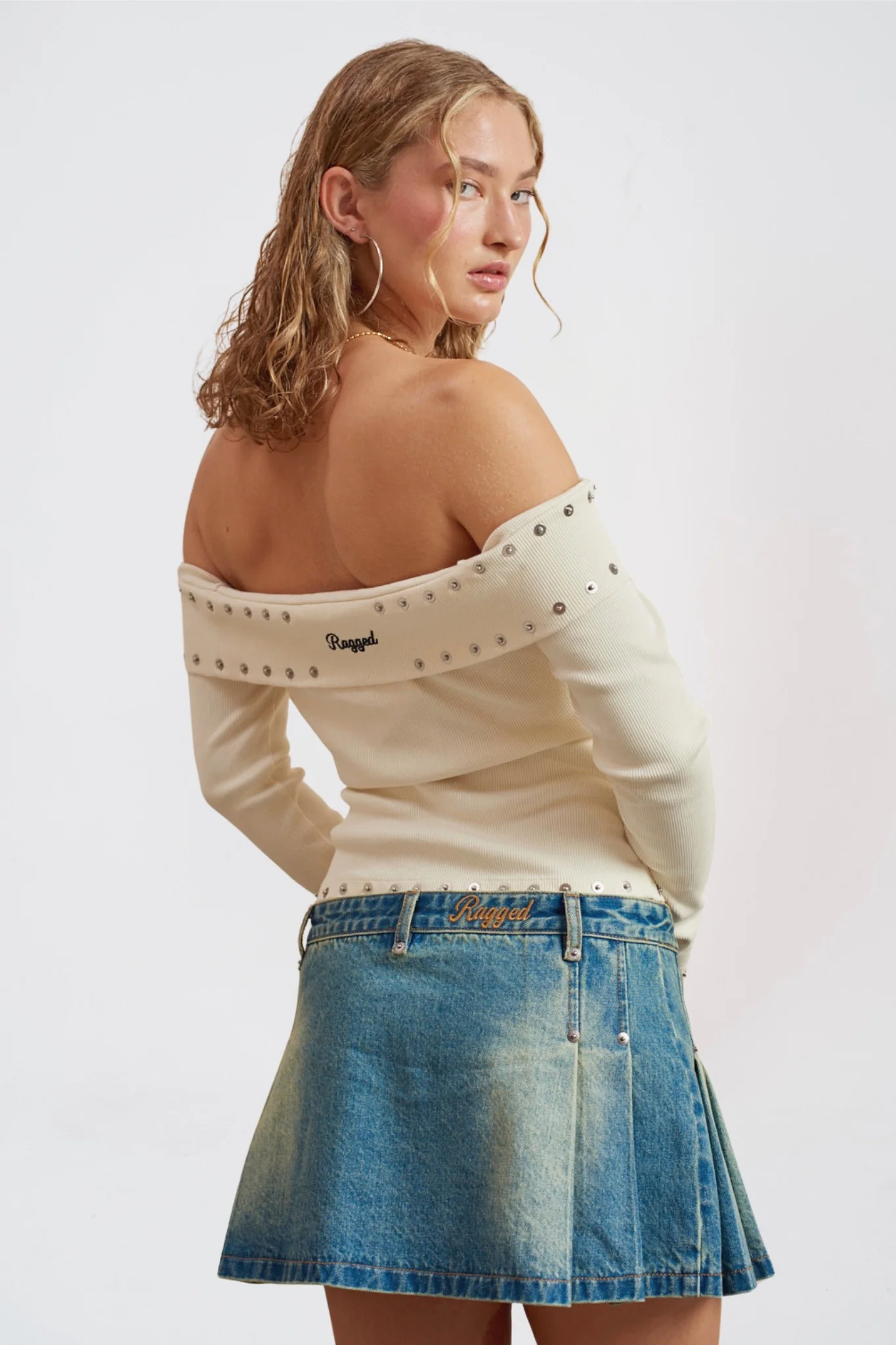 Steam Studded Off Shoulder Top