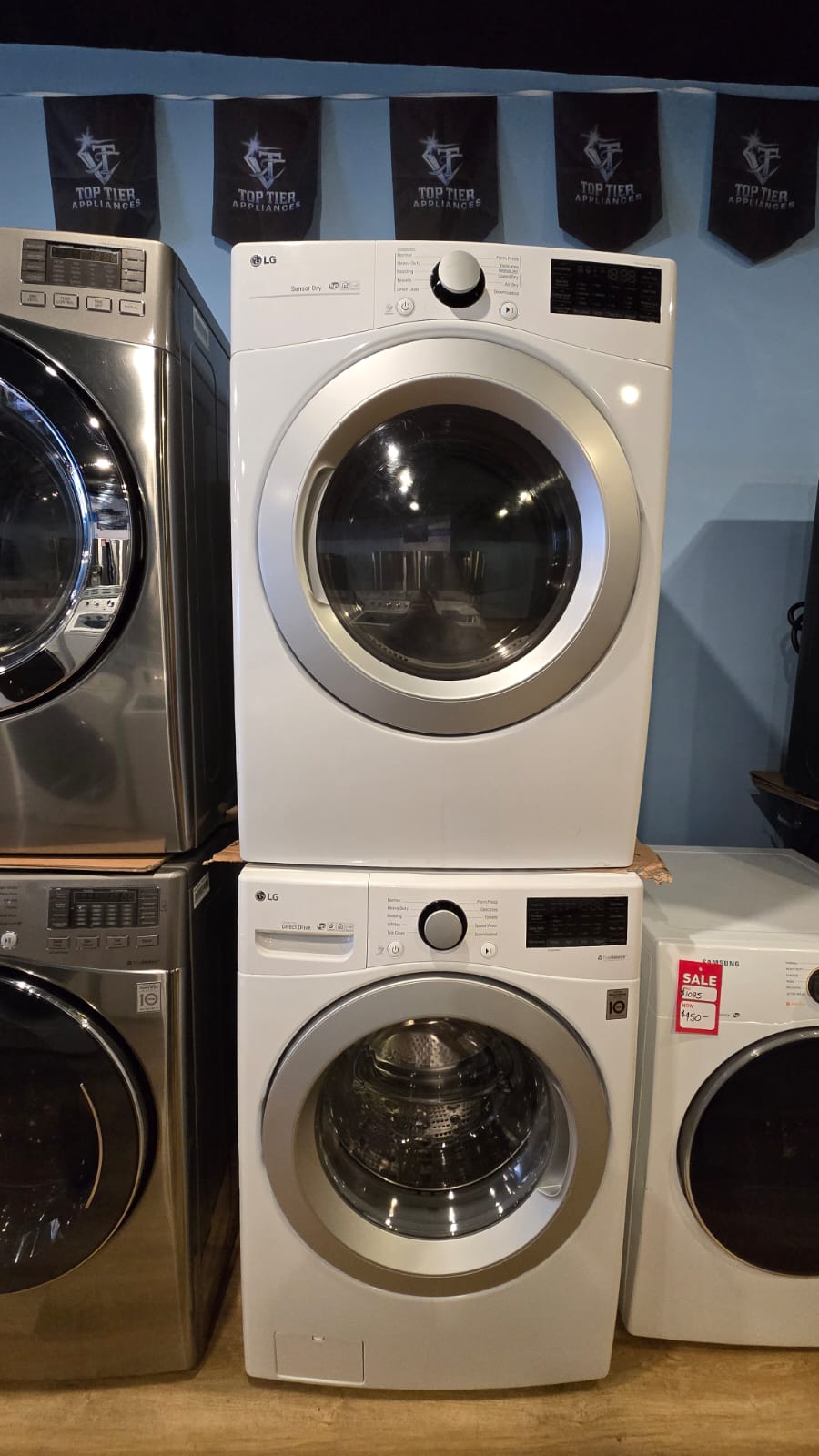 Washer and Dryer Stackable set WM3500CW & DLE3500CW LG 27"