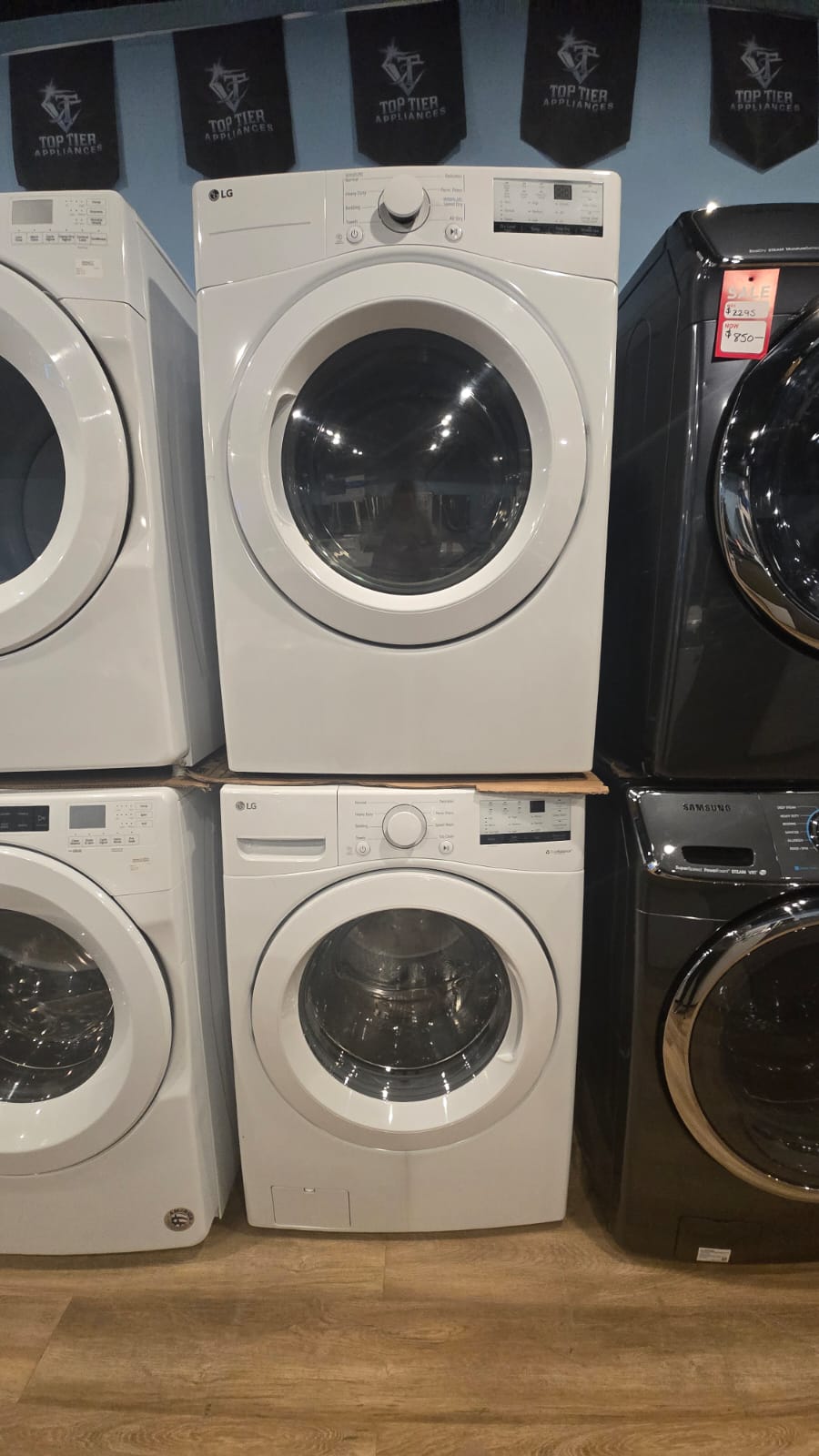 Washer and Dryer Stackable set WM3400CW & DLE3400W LG 27"