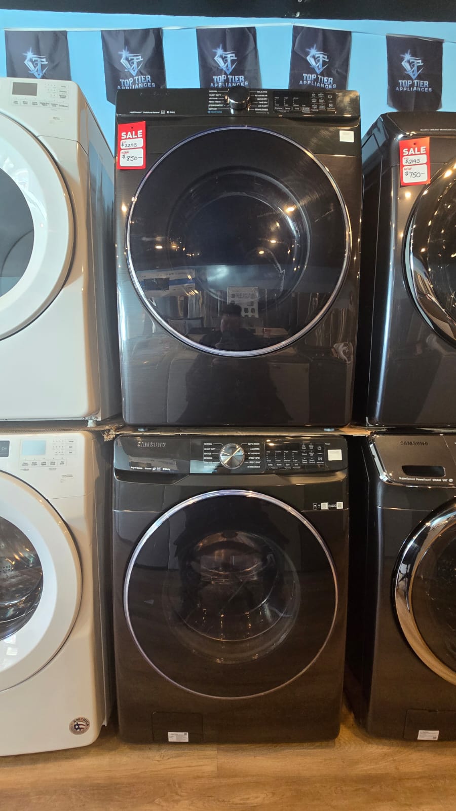Washer and Dryer Stackable set WF45R6300AV & DVE45R6300V Samsung 27"