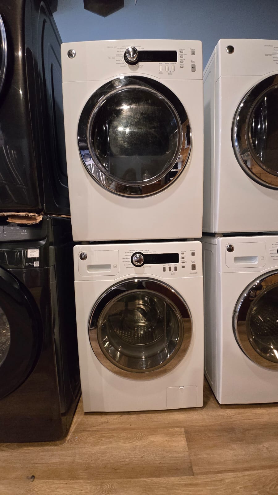 Washer and Dryer Stackable set WCVH4800K2WW & PCH480EK0WW GE 24"