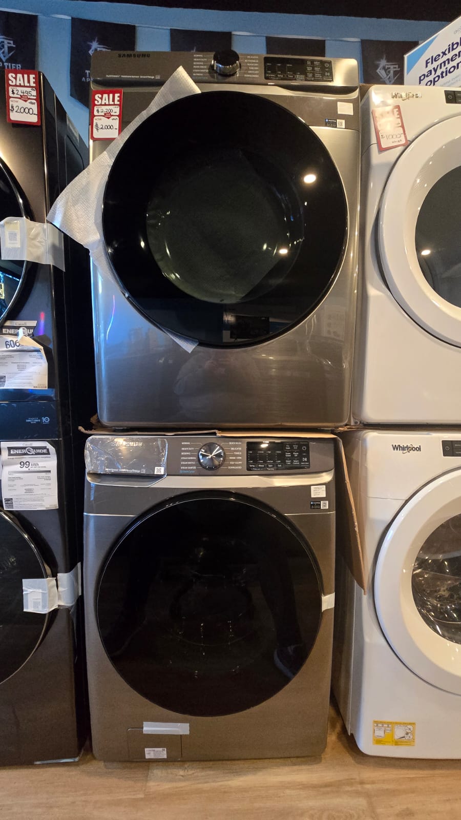 Washer and Dryer Stackable set WF45B6300AP DVE45B6305P Samsung 27"