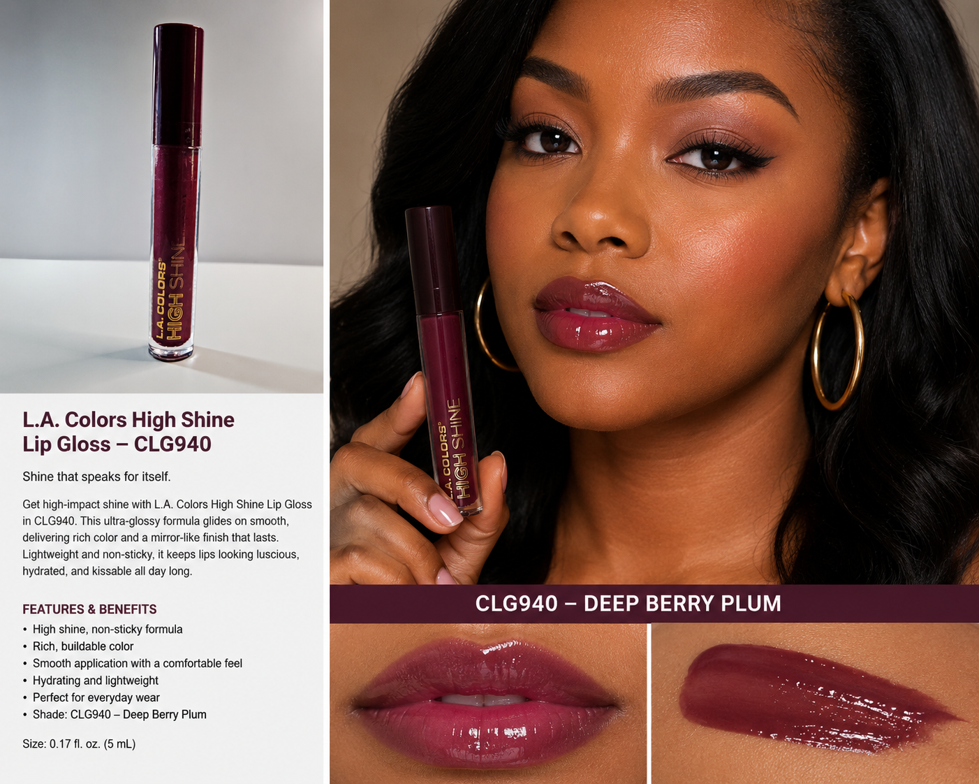 L.A. Colors High Shine Lip Gloss – Irresistible