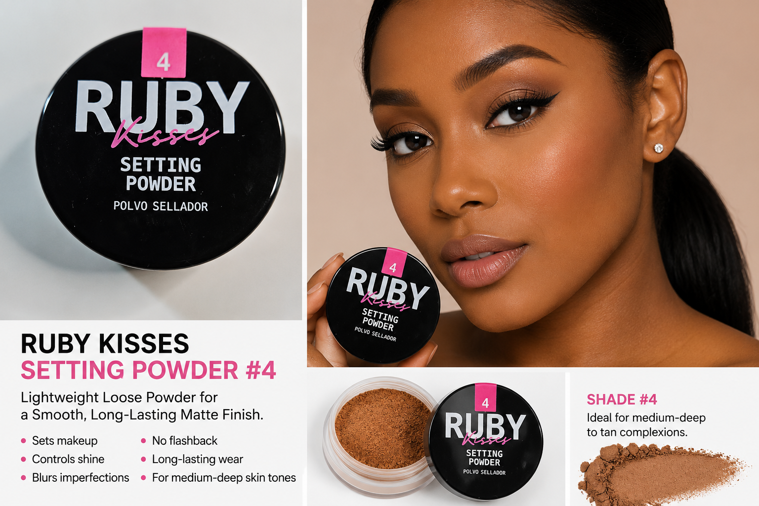 Ruby Kisses Setting Powder #4 Rich/Rica