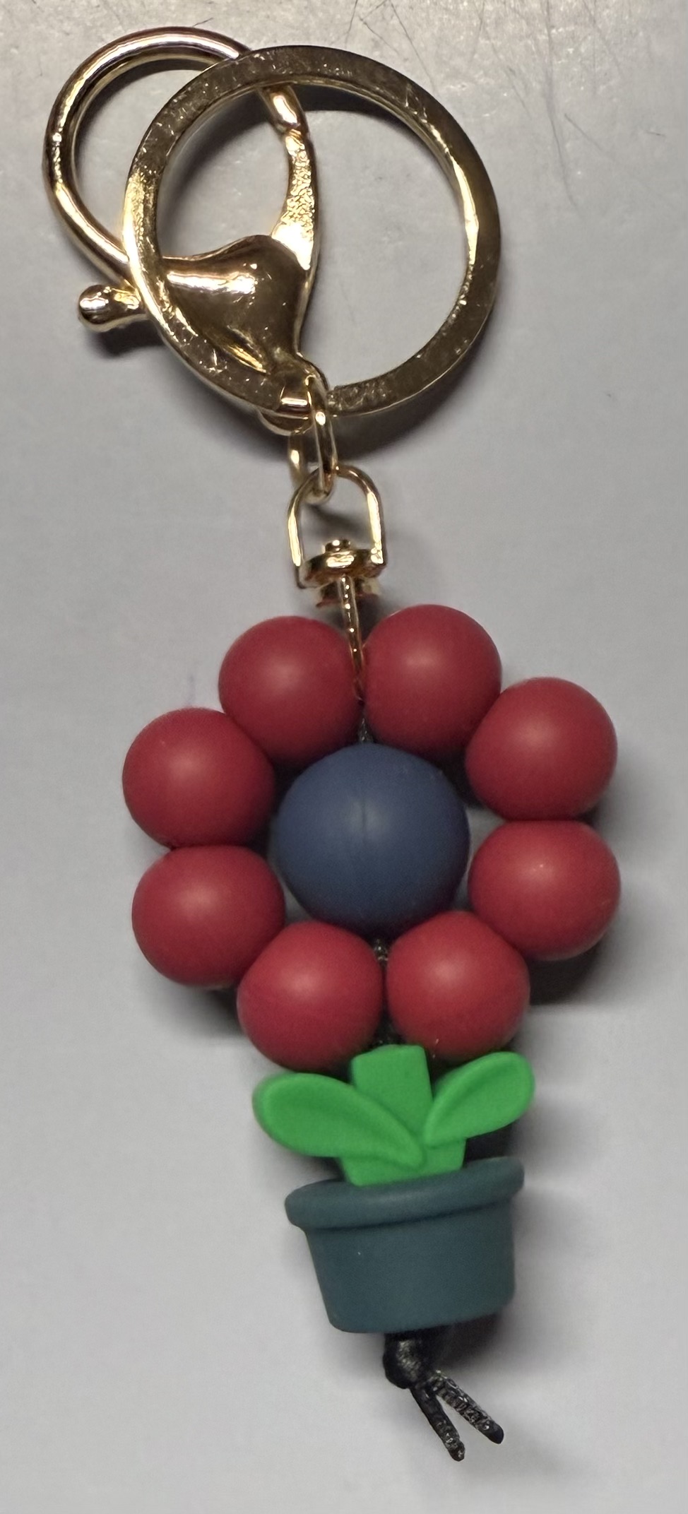Red Flower with pot Keychain