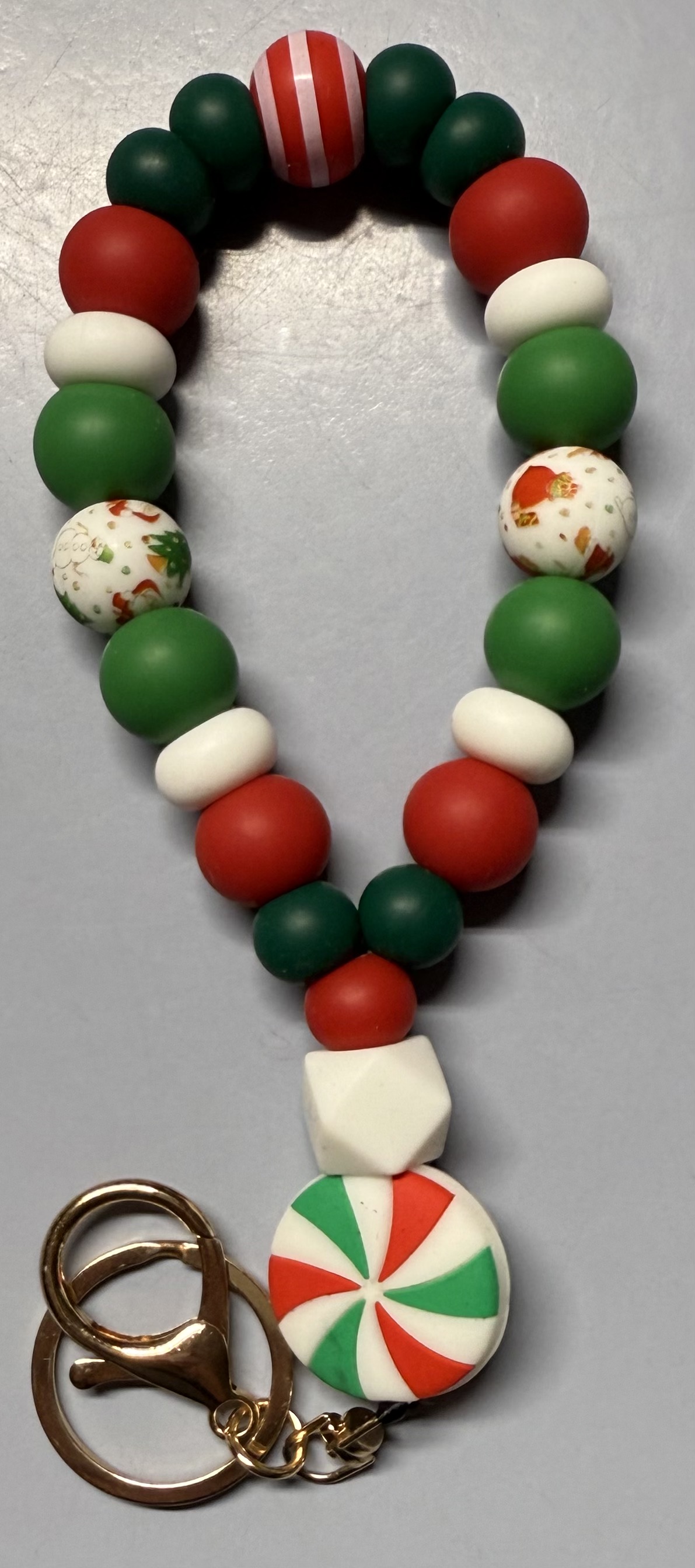 Christmas Candy Teardrop Wristlet