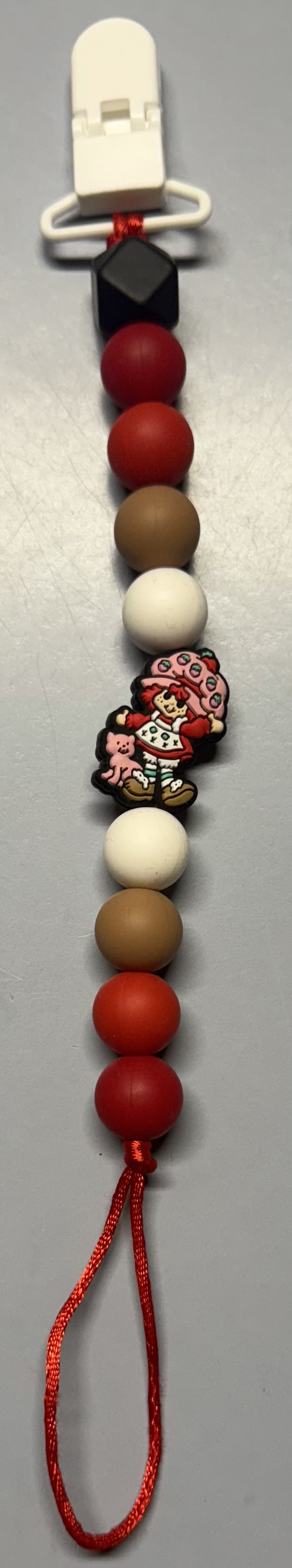 Strawberry Girl Beaded Pacifier Clip