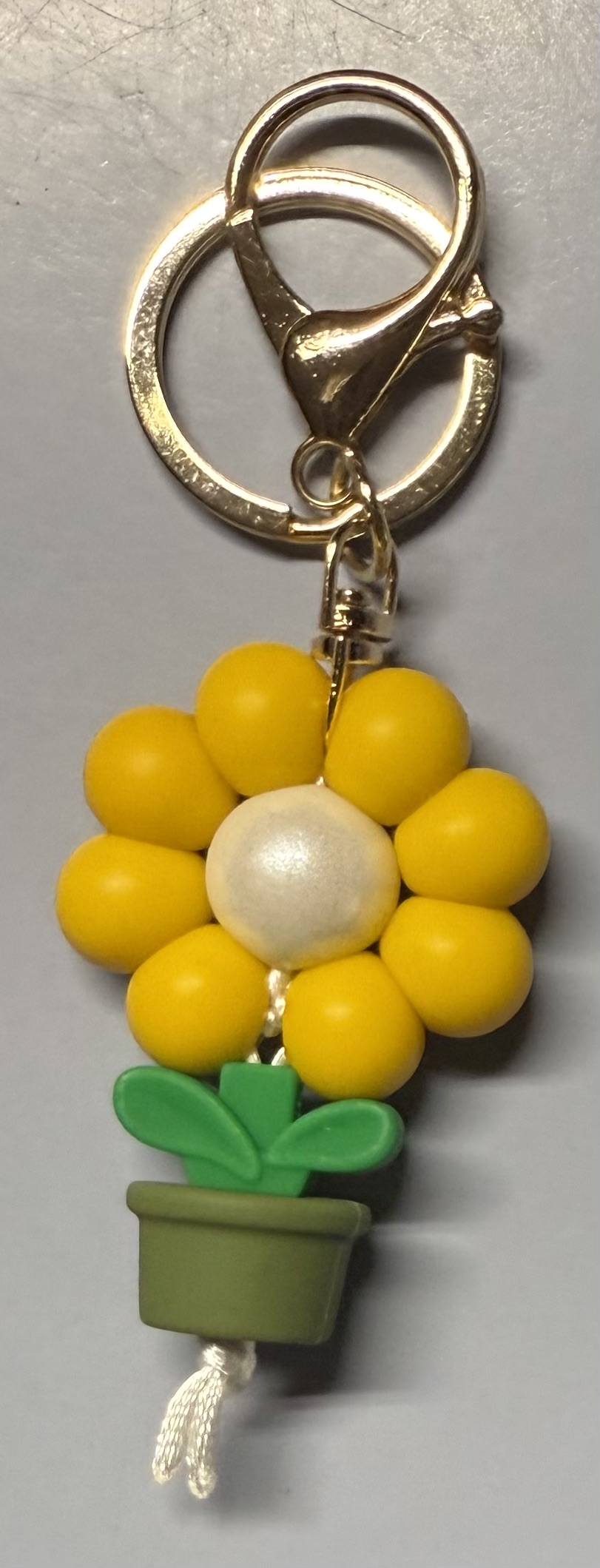 Yellow Flower with pot Keychain