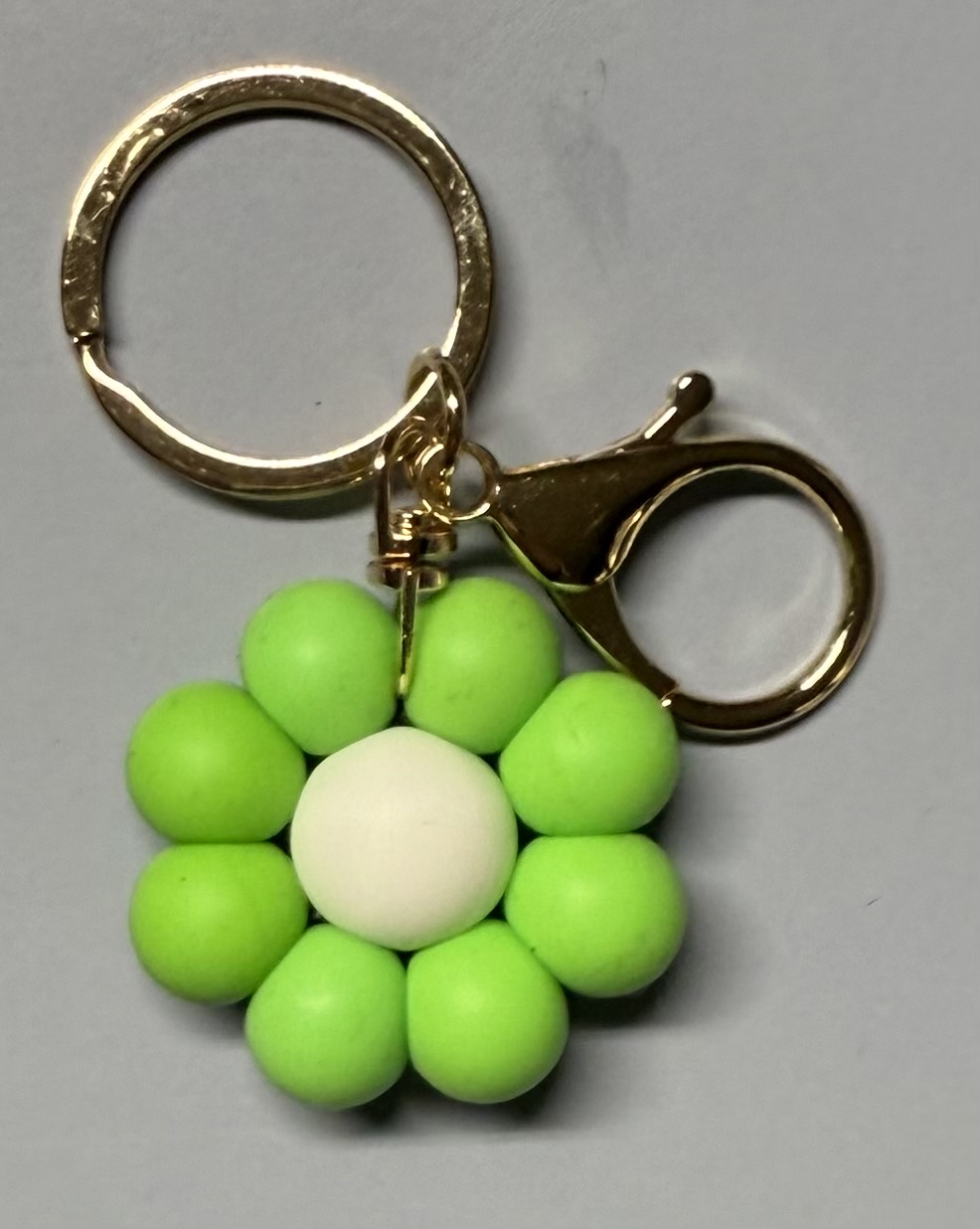 Green Flower Keychain