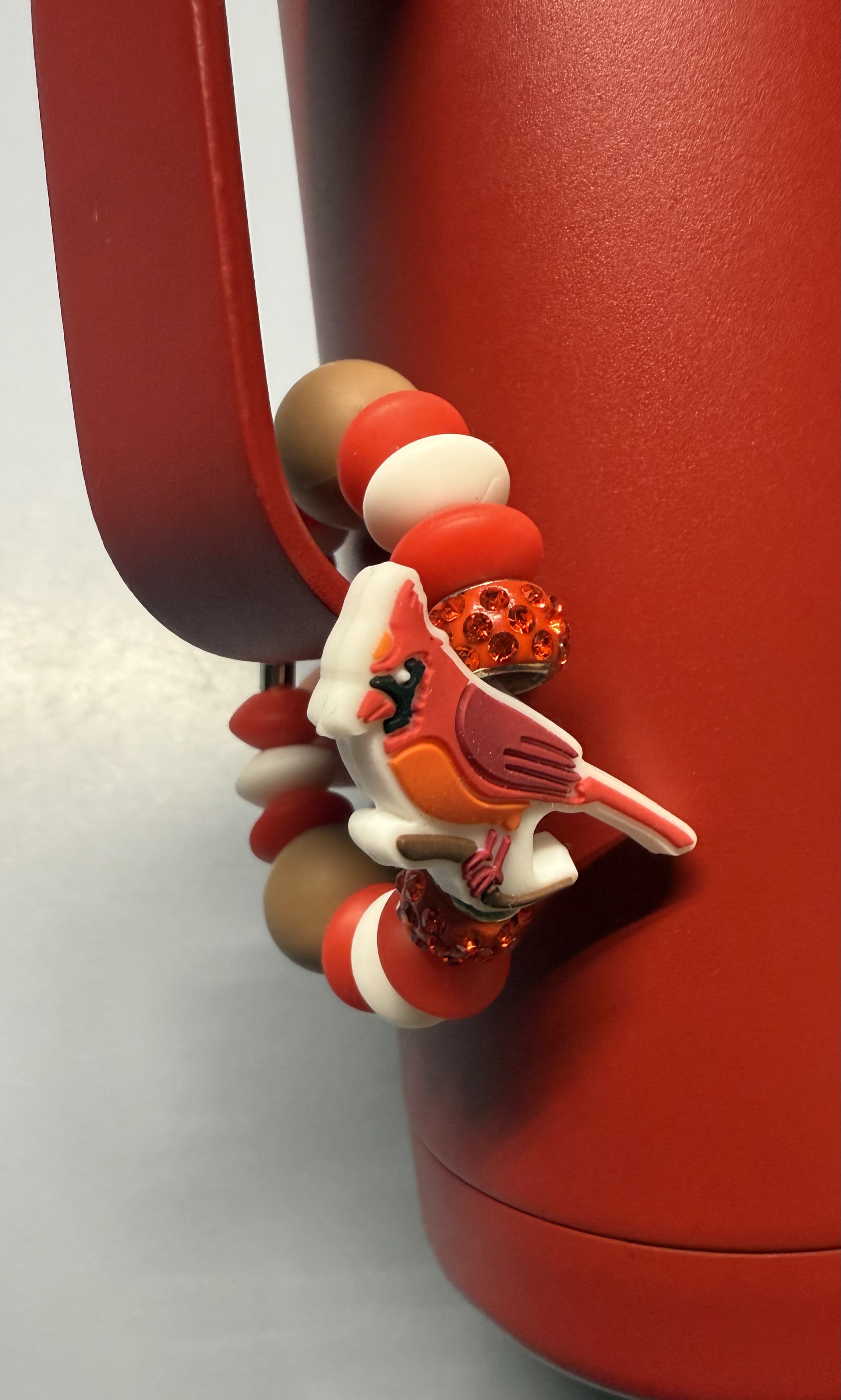 Red Cardinal Beaded Cup Charm