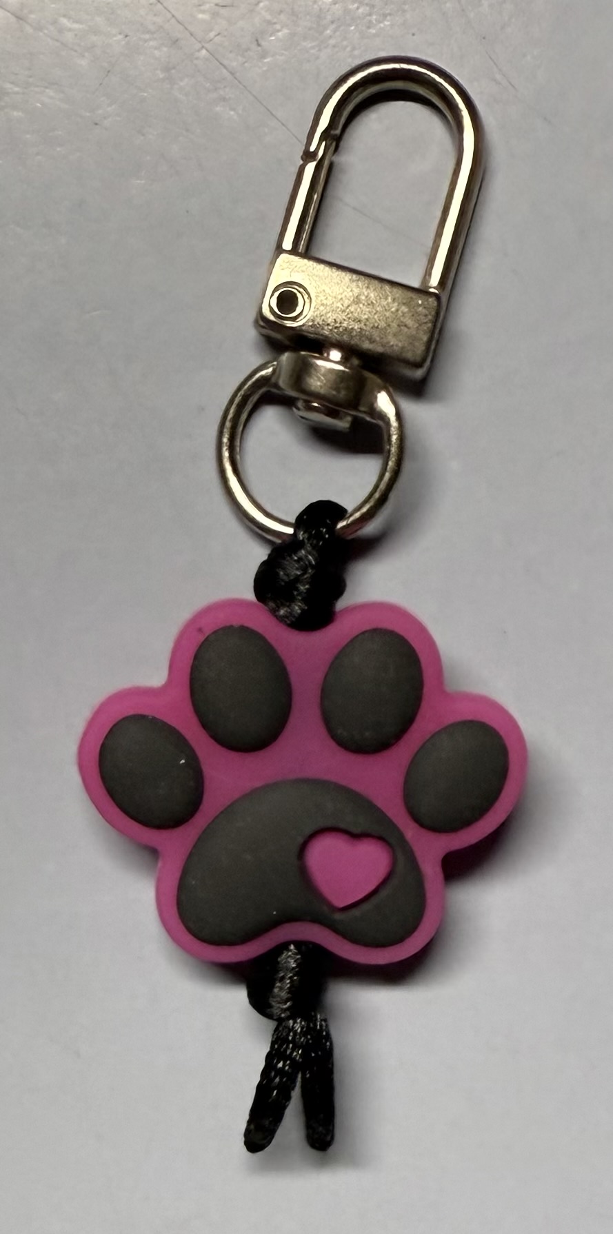 Pinkish Purple Paw Print Zipper Pull
