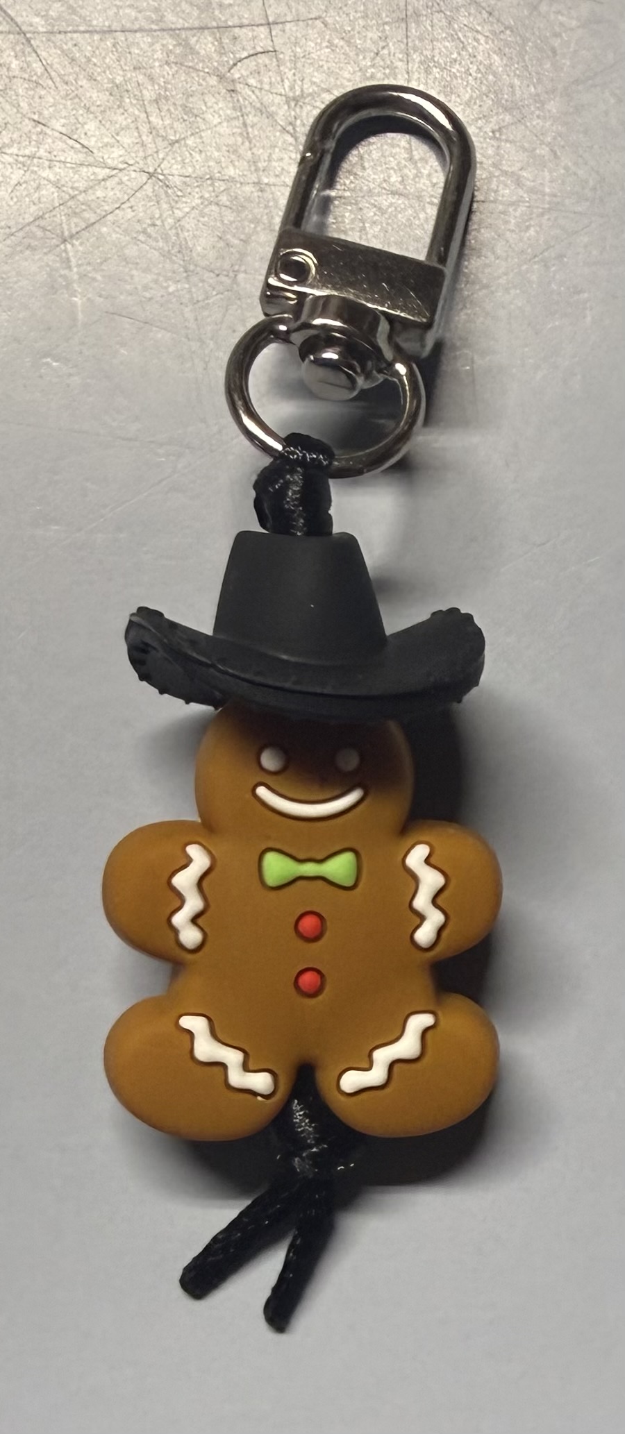 Cowboy Gingerbread Man Zipper Pull