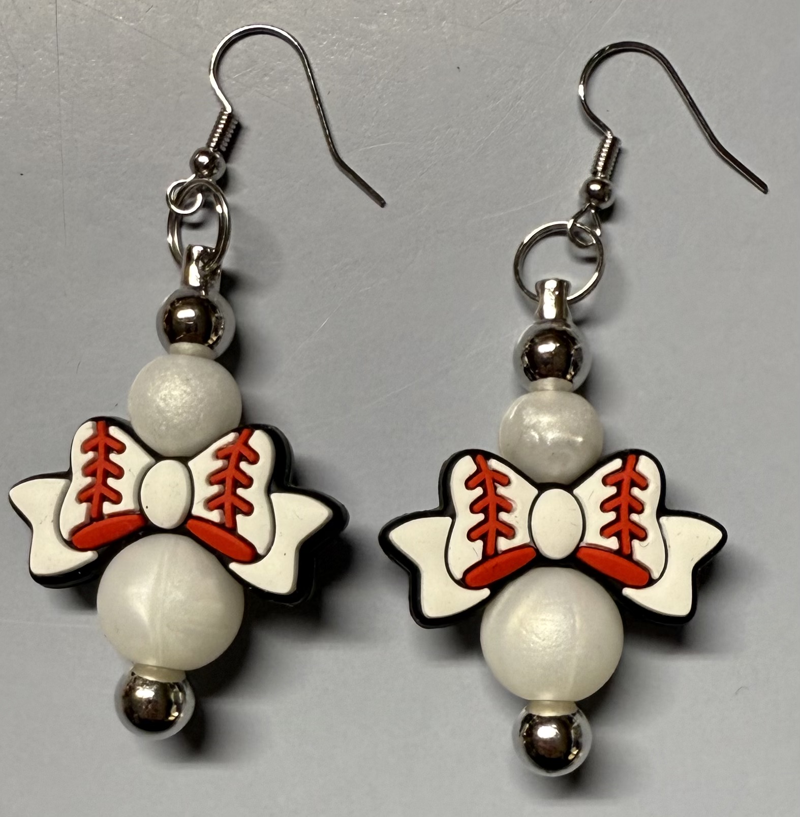 Baseball Bow Earrings