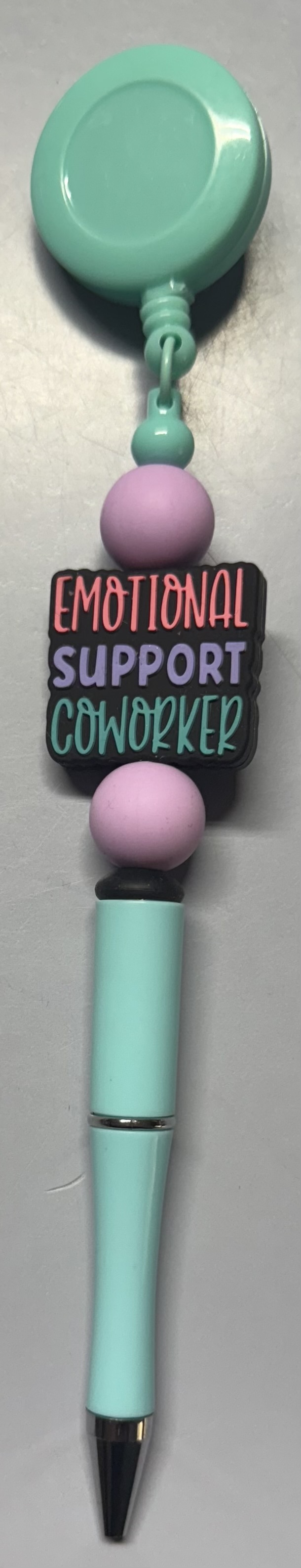 Emotional Support Coworker Badge Reel Pen