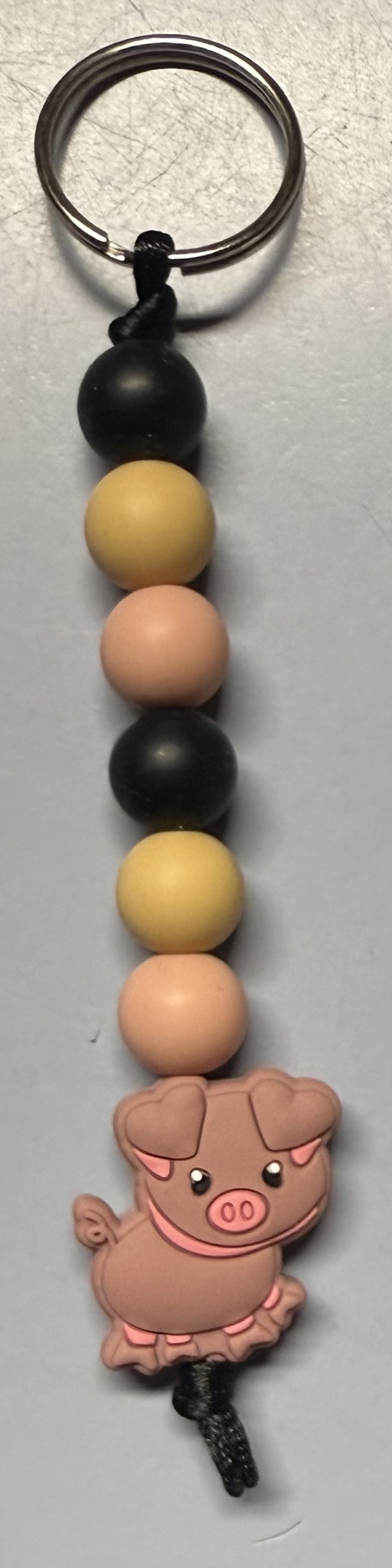 Pig Bead Keychain