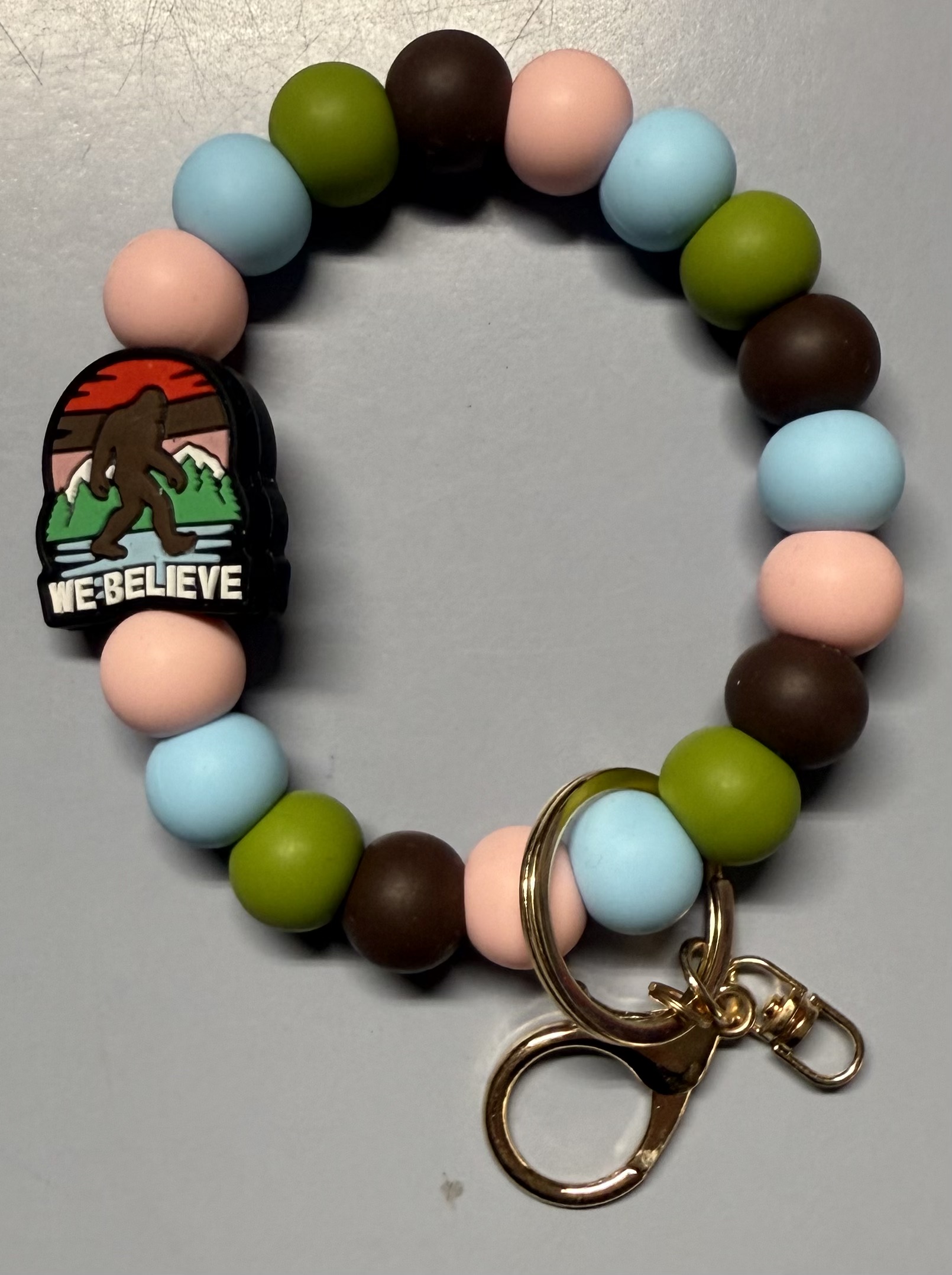 Bigfoot Beaded Keychain Wristlet