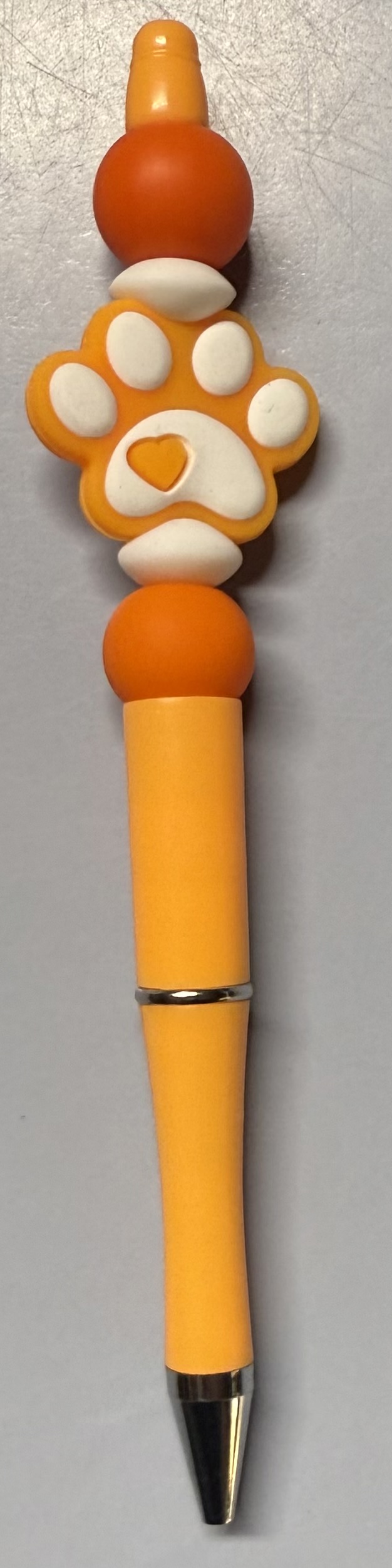 Orange Paw Print Pen